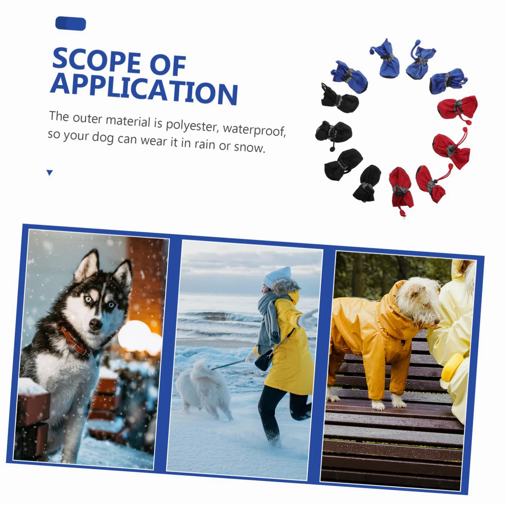 SUPVOX 9 Set Stivali per Cani da Compagnia Puppy pupphub Calzini Invernali per Animali Domestici Scarpe da Cucciolo Resistenti all'Acqua Stivali da Pioggia Scarpe per Animali Domestici