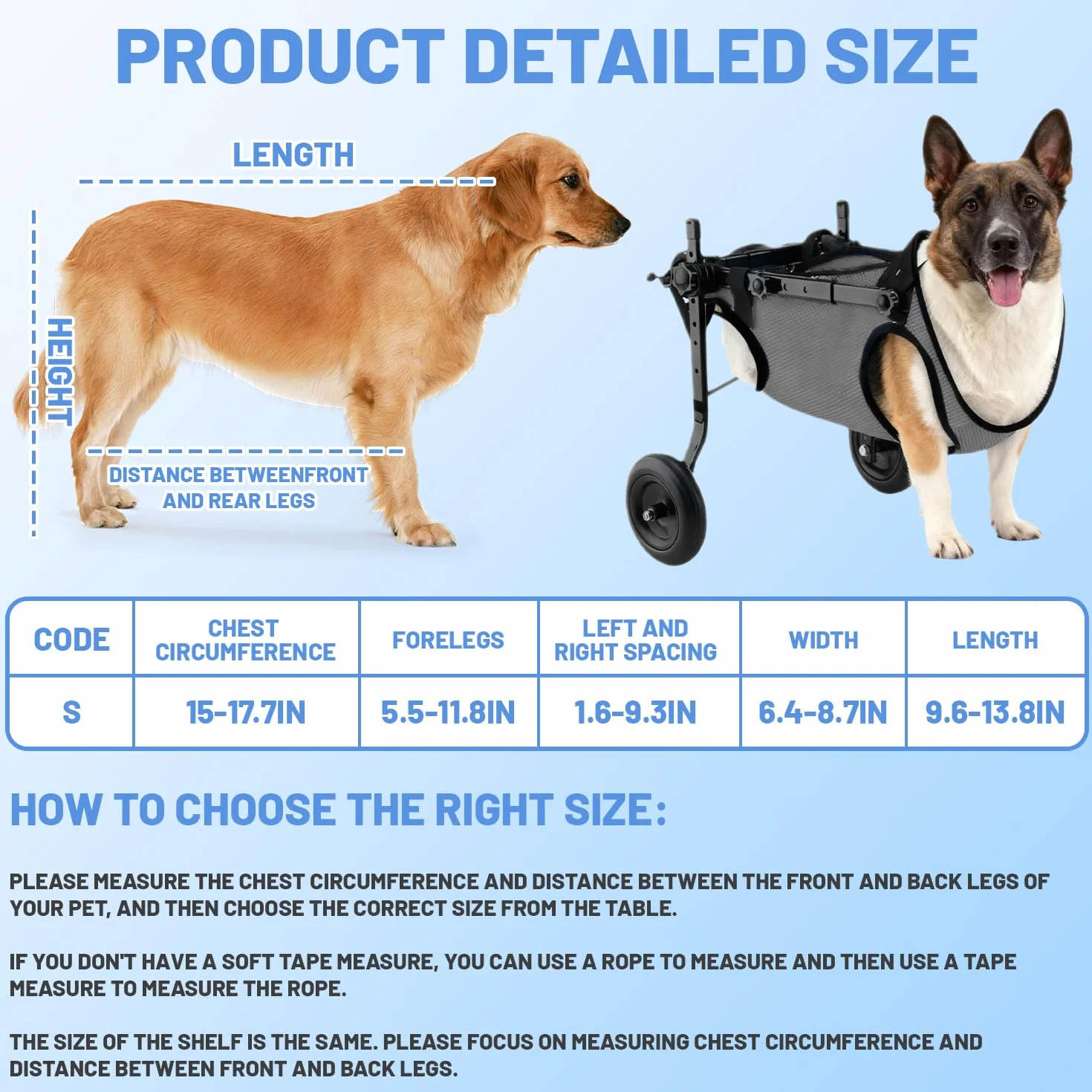Piccola sedia a rotelle per cani, per gambe posteriori, per cani e gatti, per animali domestici, supporta la guarigione, carrello per cani e sedia a rotelle per feriti e debolezza delle zampe