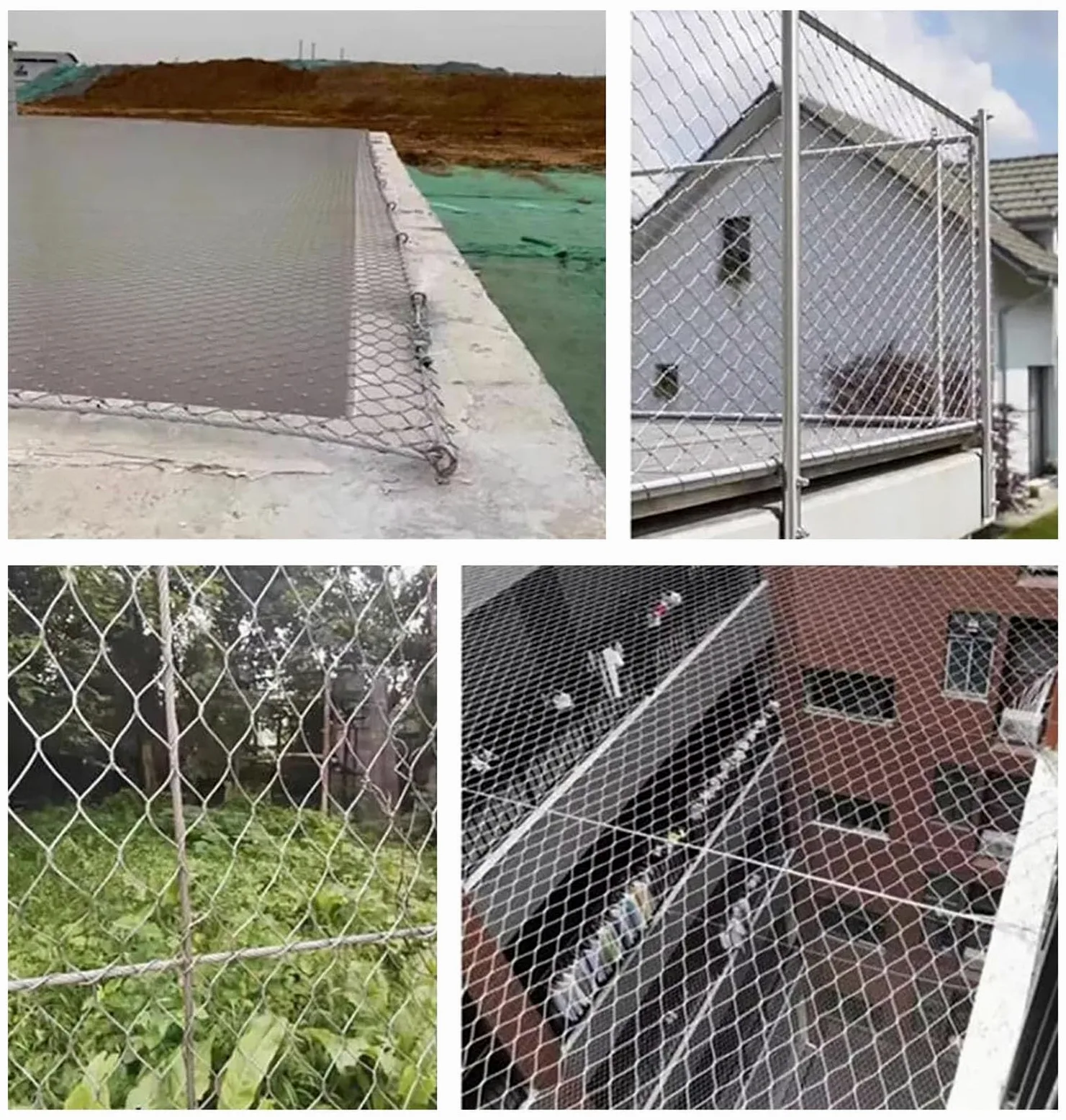 CHENWMZ Rete di Sicurezza in Acciaio Inossidabile per Recinzione Esterna, Gabbie per pollame e Animali, Rete Metallica Flessibile e Riutilizzabile, 3 m x 4 m/9,8 Piedi x 13 Piedi