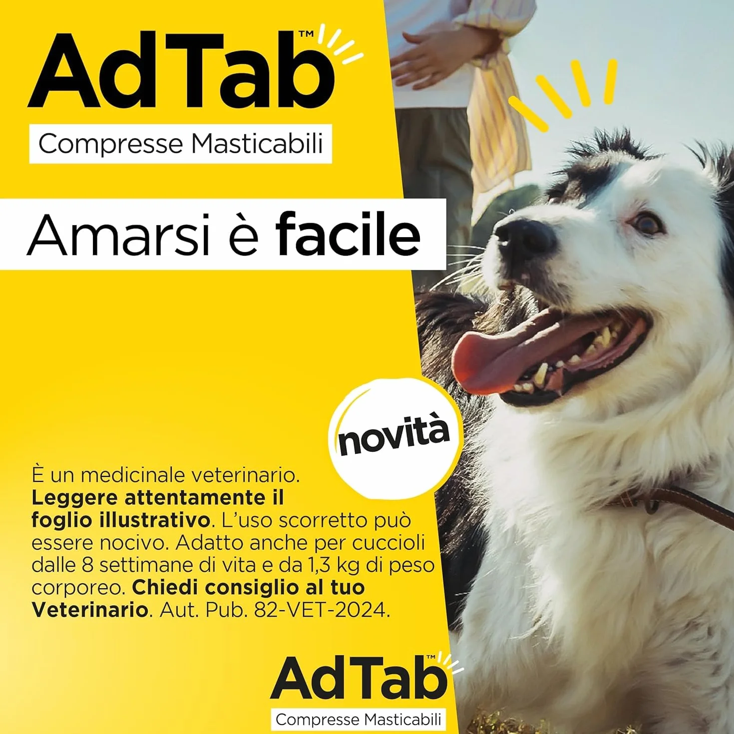 AdTab Compresse Masticabili per Cani >11-22 kg - 6 Compresse