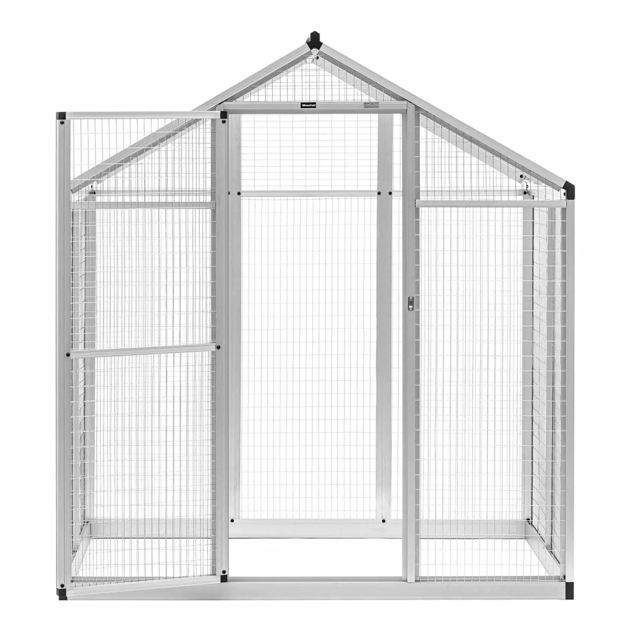 WIE-BC-200 Voliera da esterno Alluminio 122 x 178 x 195 cm voliera per uccelli gabbia per uccelli voliera per pappagalli -