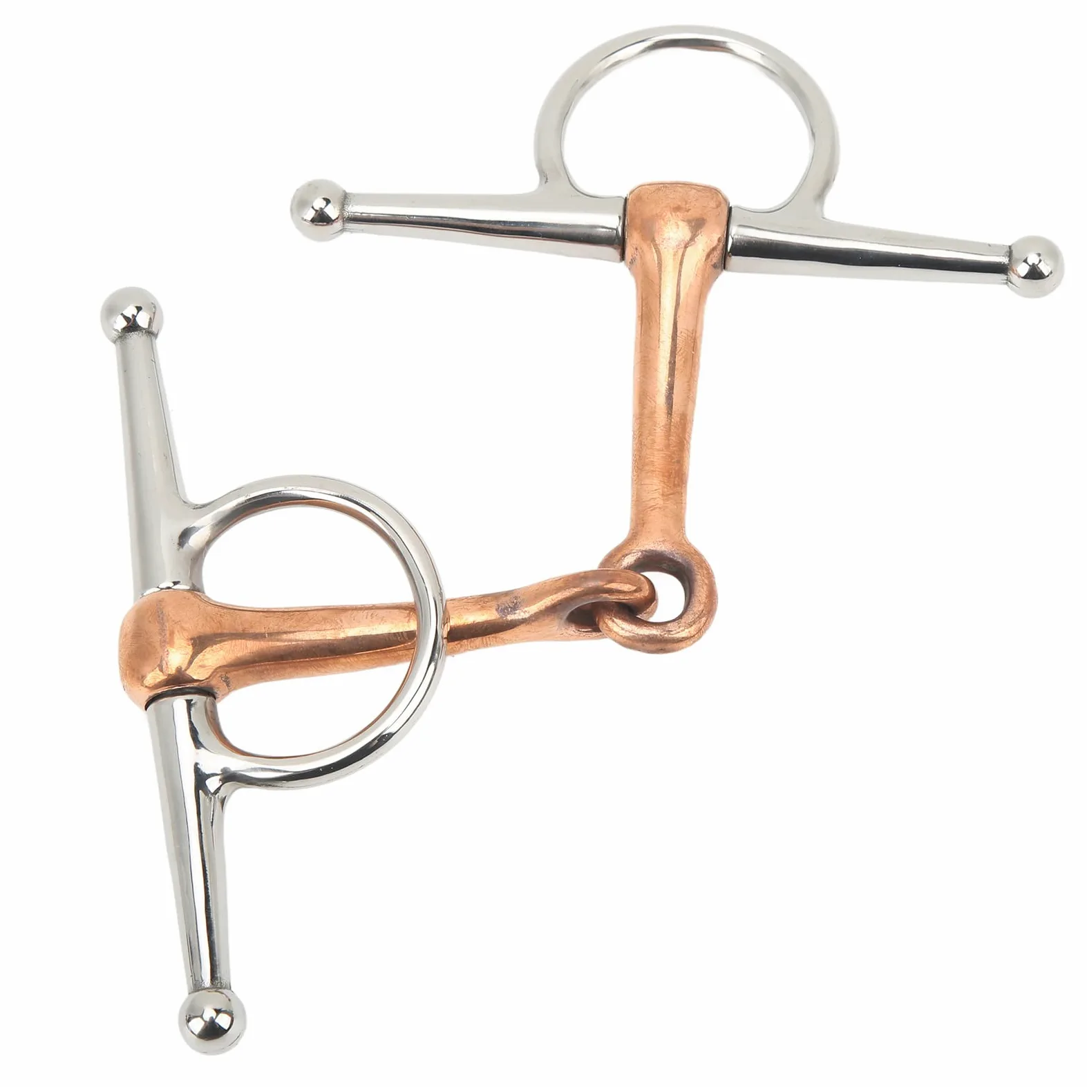 Filetto per Guancia Piena per Cavallo, Filetto per Cavallo da 125 Mm, Filetto per Cavallo con Bocca in Acciaio Inossidabile, Anello Sciolto per Cavallo in Rame, Filetto per Cavallo da Masticare