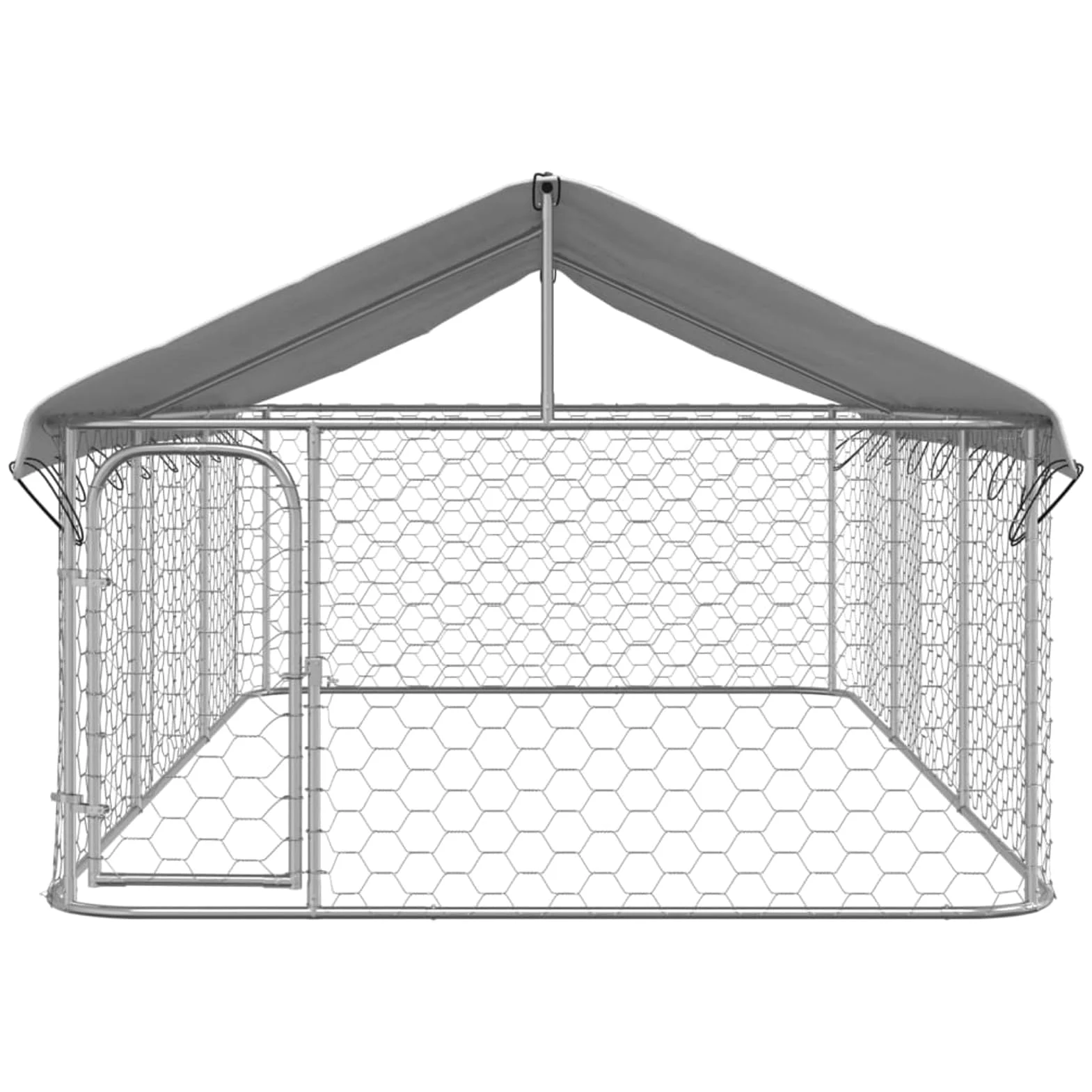 Gabbia e Recinto per Cani con Tetto Esterno, Box Canile 400x200x150 cm