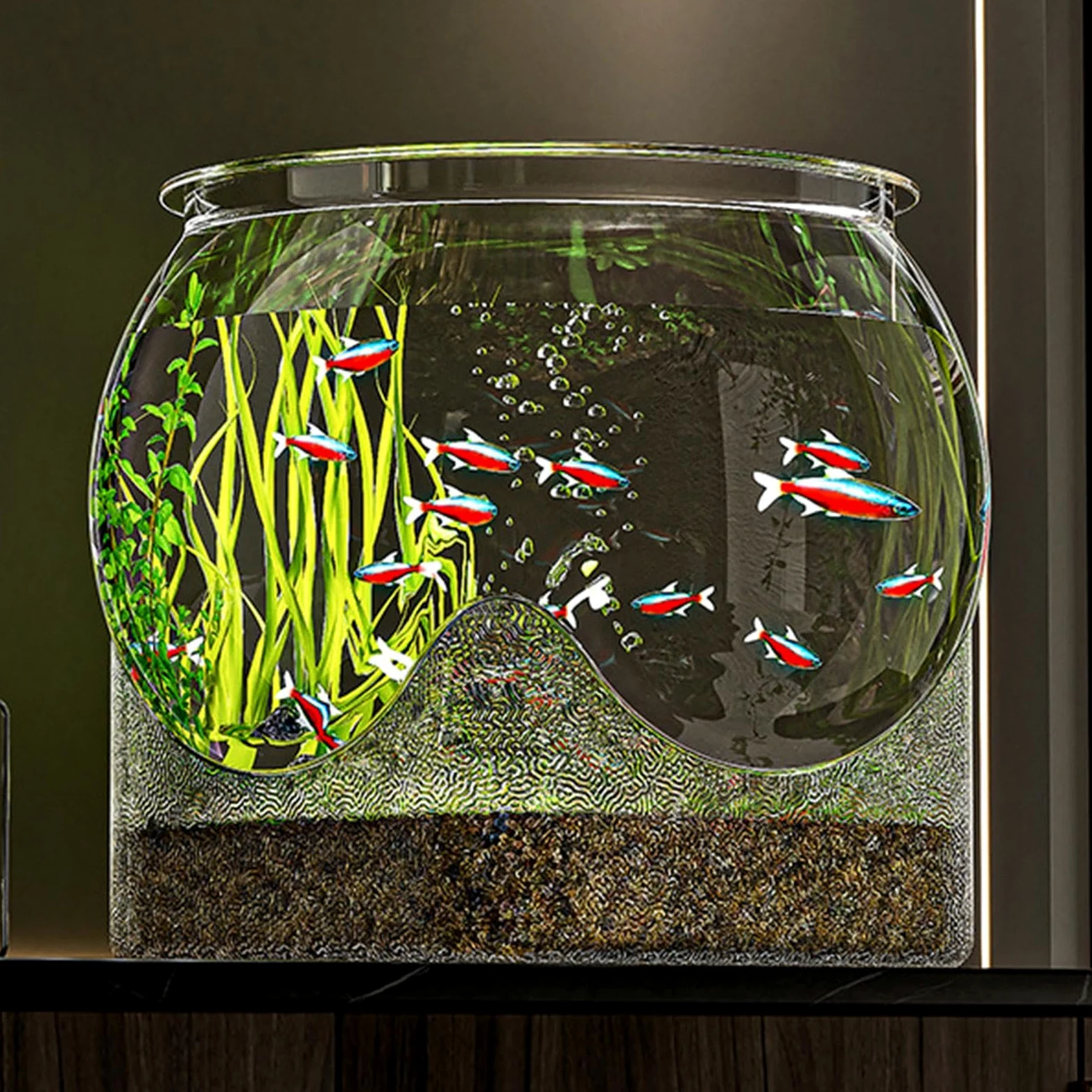 Aquariums Fish Bowls – Desktop Fish Tank | Clear Aquarium Fish Bowls | Piccoli acquari, Centrotavola vaso di fiori, Acquario da tavolo per tartarughe Betta Fish