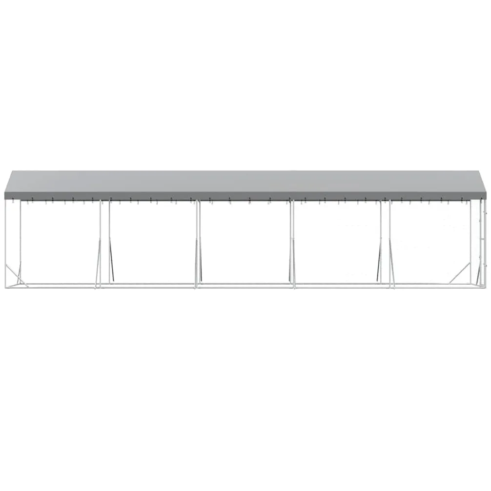 Cuccia esterna in acciaio zincato, 2 x 10 x 2,5 m | Con tettuccio in polietilene, porta con serratura, rete ventilata, per cani e piccoli animali