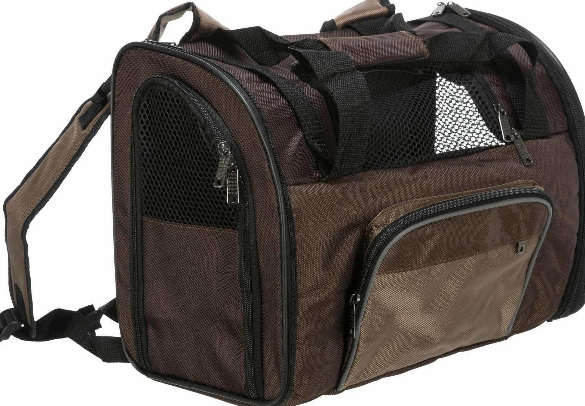 TRIXIE 28871 Deluxe Zaino per trasporto cane/gatto, Marrone / Beige, 41 x 30 x 21 cm