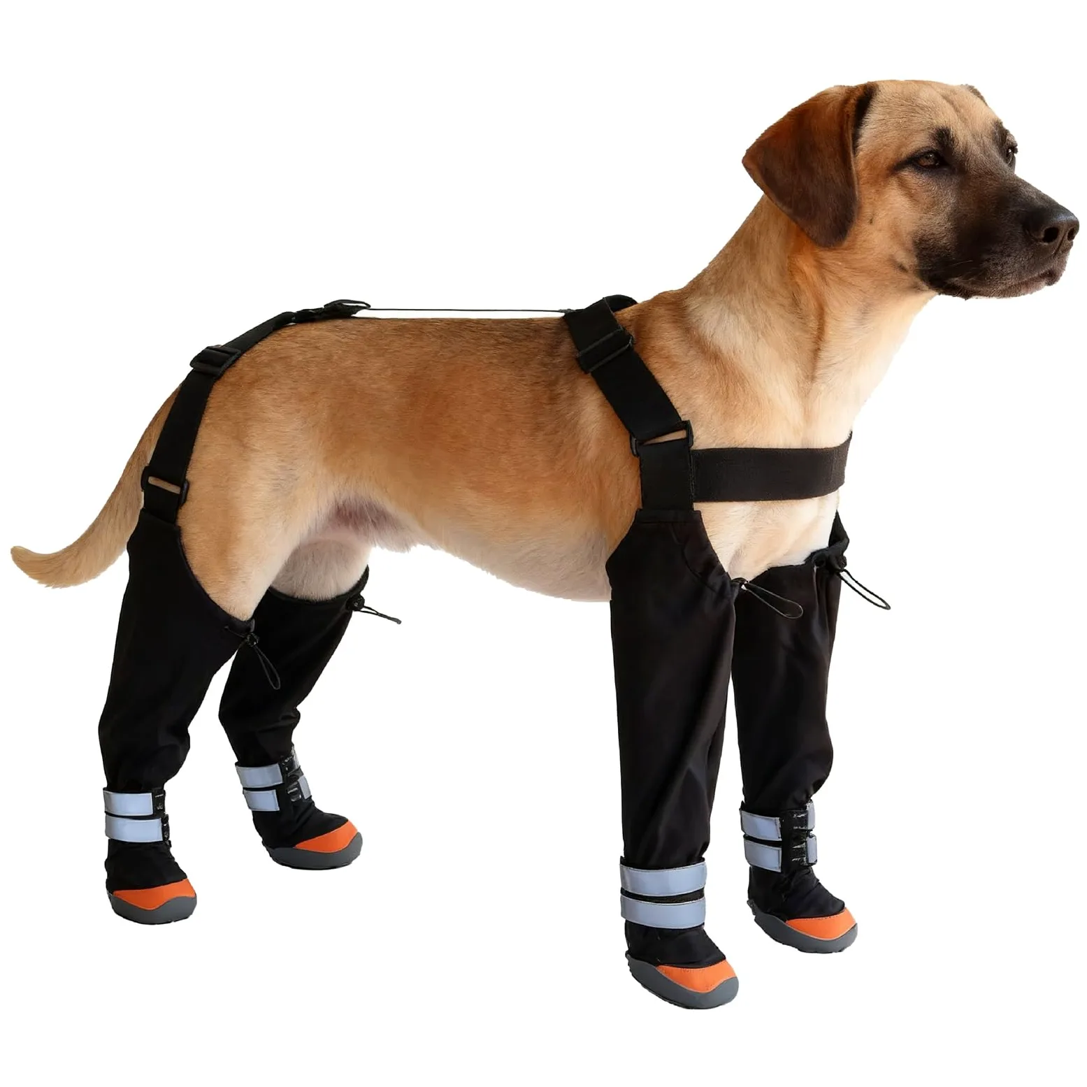 Stivaletti Regolabili per Cani Antiscivolo Impermeabile Protettore | Gambali Regolabili Antiscivolo con Fascia Riflettente per Cuccioli e Cani, Ideali per Passeggiate Invernali