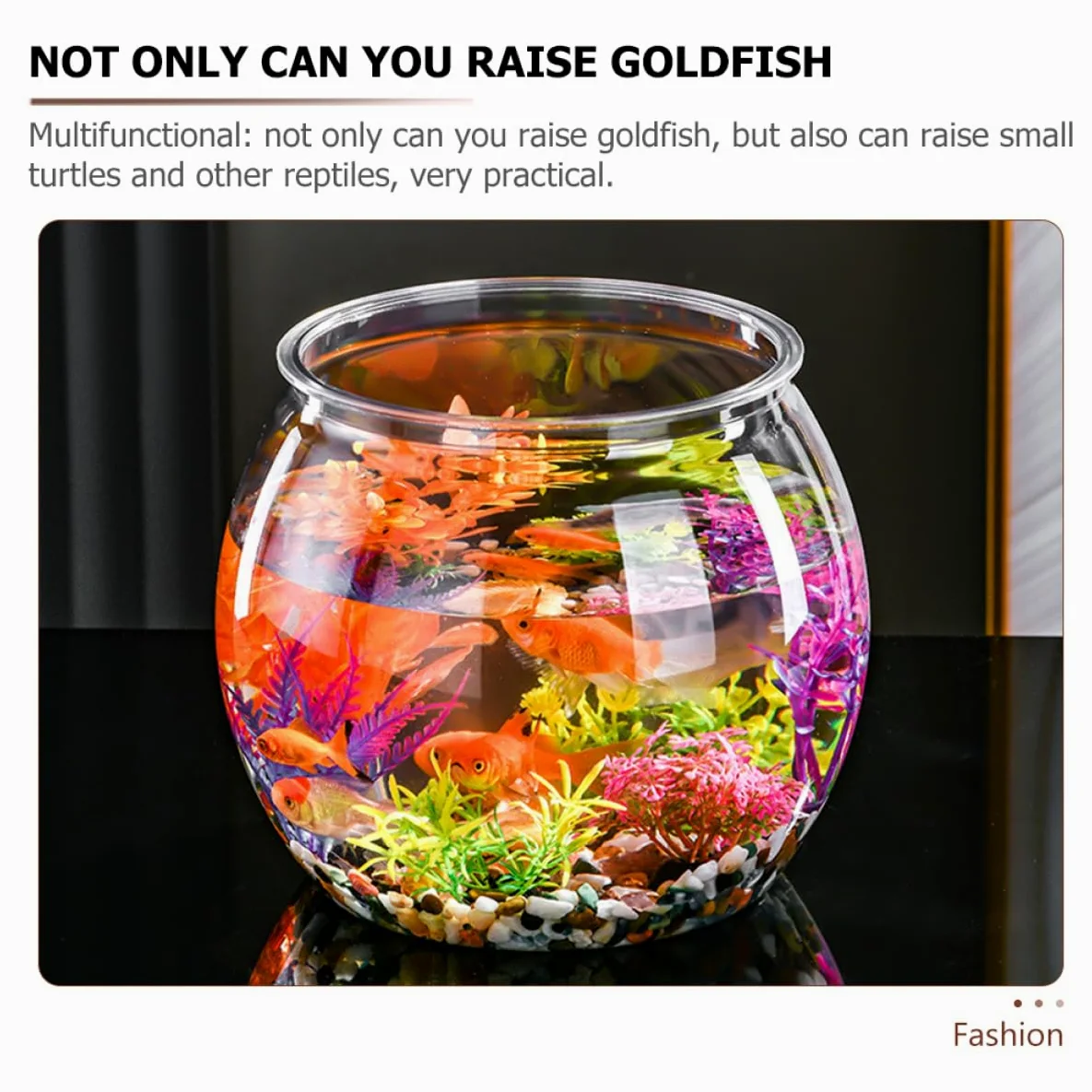 FRCOLOR Boccia per Trasparente Rotondo Piccolo per Betta e Multifunzionale per Tartarughe e Rettili Facile Resistente Urti Decorazione e Ufficio