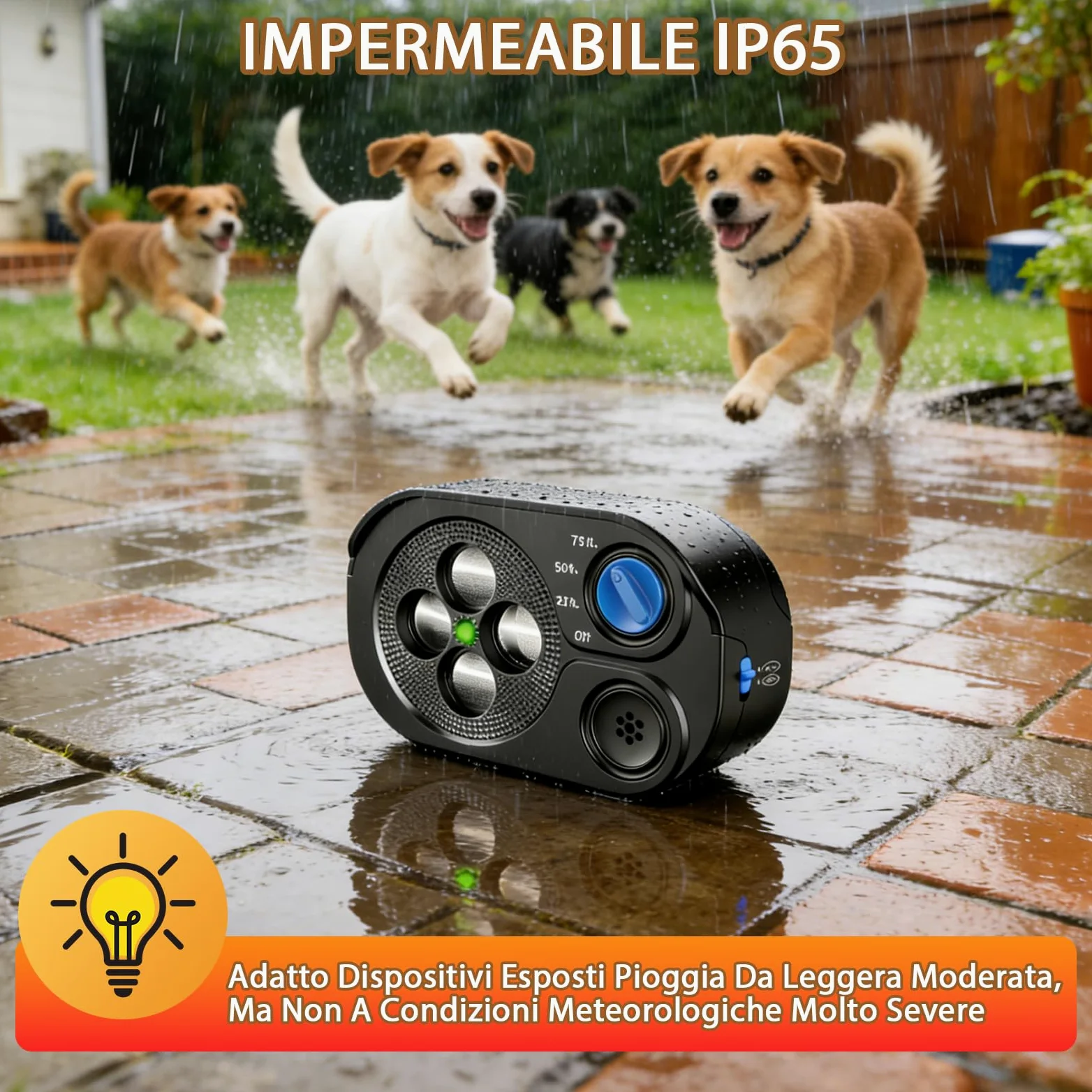 Dispositivo Anti-Abbaio, Deterrente Ultrasuoni per Abbaiare Cane 3 Aodalità, 23 m Stop Abbaiare Cane, Tappo Corteccia Sonico Interni Esterni, Dispositivi Anti Abbaio, IP65 Ricaricabile