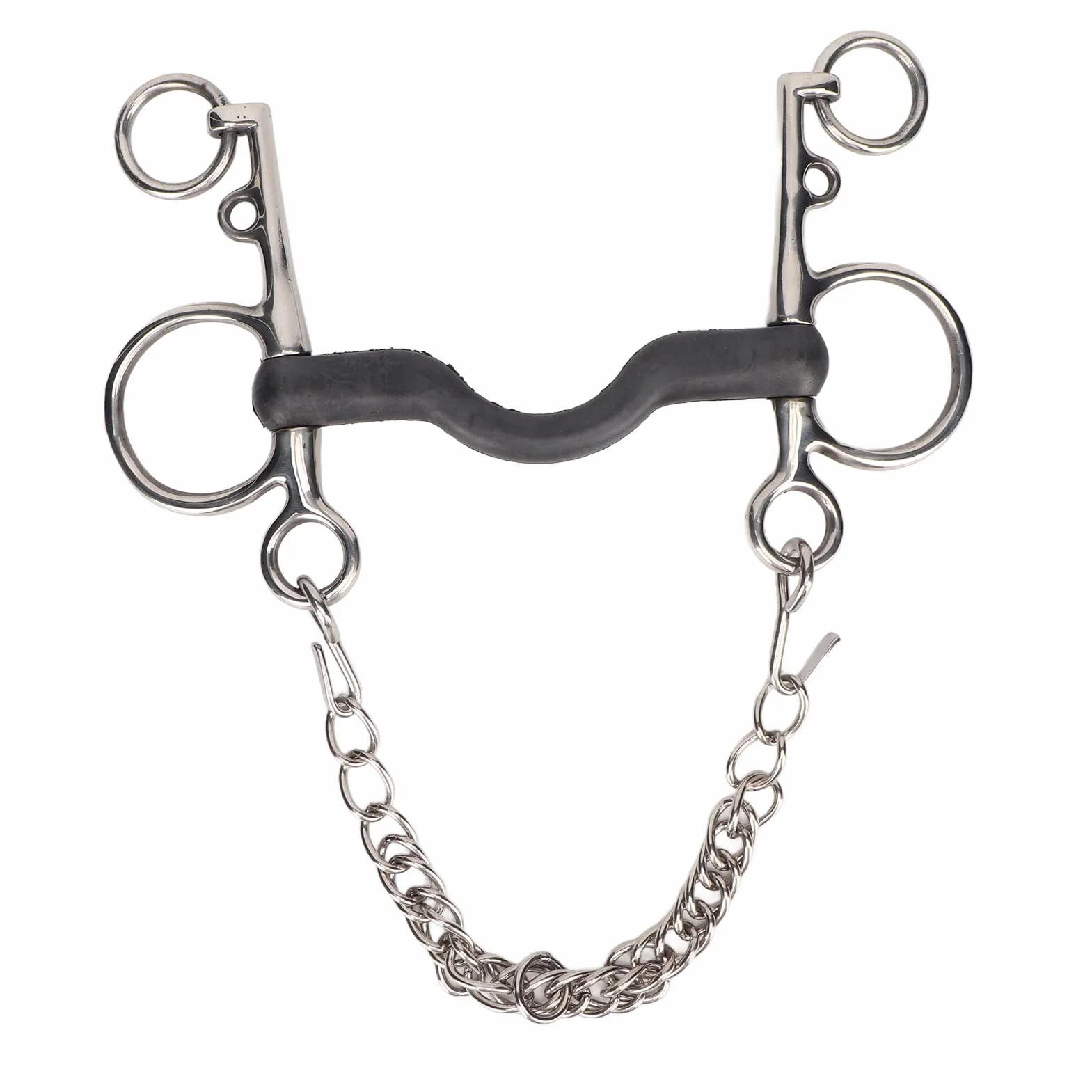 Imboccatura Cavallo in Acciaio Inox con Rivestimento in Gomma, 127mm - e antiruggine, Morbida Pressione distribuita, Ideale per Il Controllo Confortevole del Cavallo