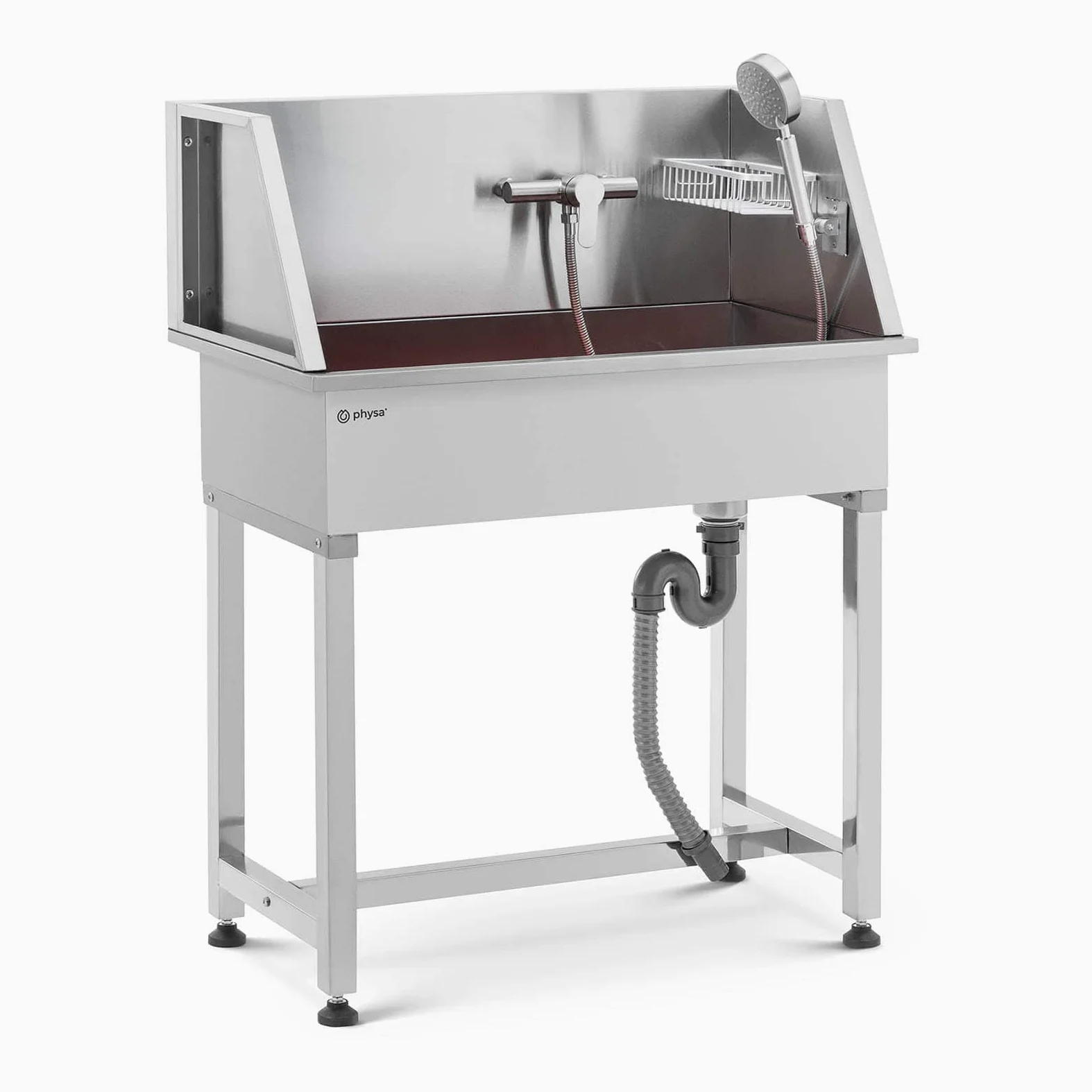 Physa PHY-PWS-02 - Vasca da bagno per cani fino a 60 kg, in acciaio INOX