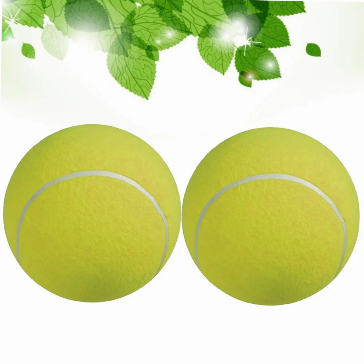 HANABASS 2pezzi Palla da Tennis Gigante Gonfiabile in Gomma con Superficie in Flanella Adatta per Gioco all Aperto Giocattolo per Animali Domestici