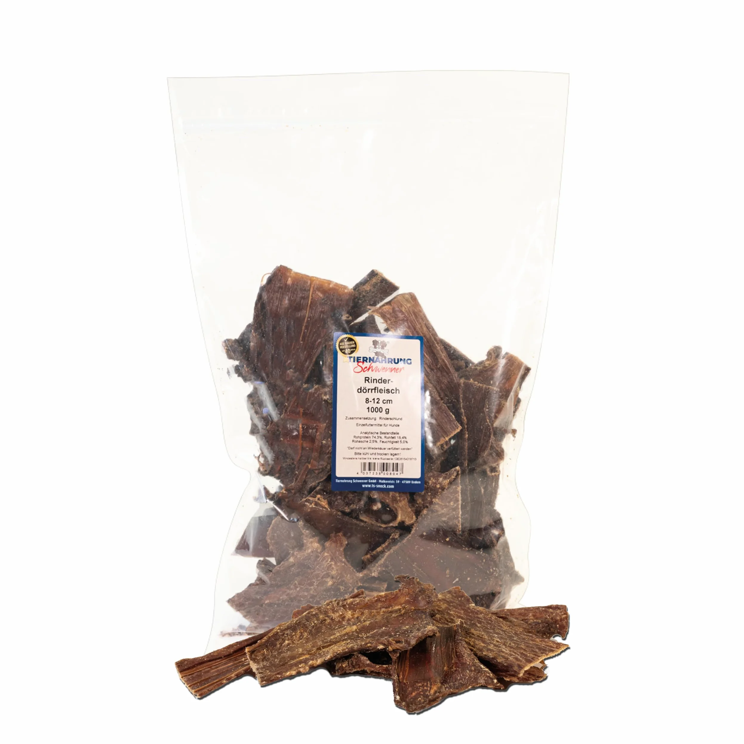 Carne secca di manzo per cani – 8 – 12 cm deliziose bastoncini da masticare – Deliziosi snack per cani in carne secca – 1000 g