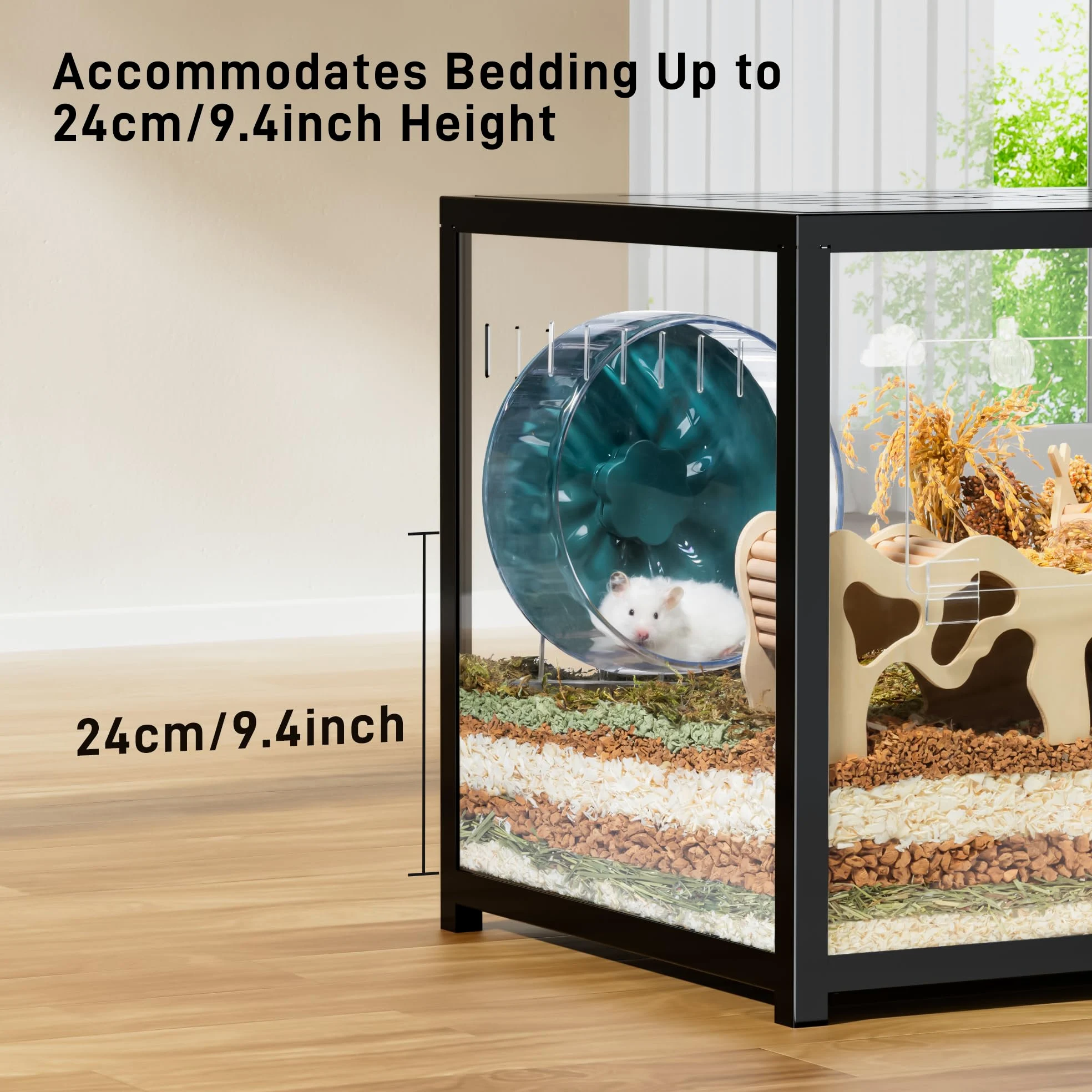 BUCATSTATE Gabbia per Criceti 2.0: Metallo Gabbia Criceto Grande Impilabile Facile da Montare 100L X 50W X 52,5H cm per Criceti Russi, Criceto Nano, Piccoli Animali