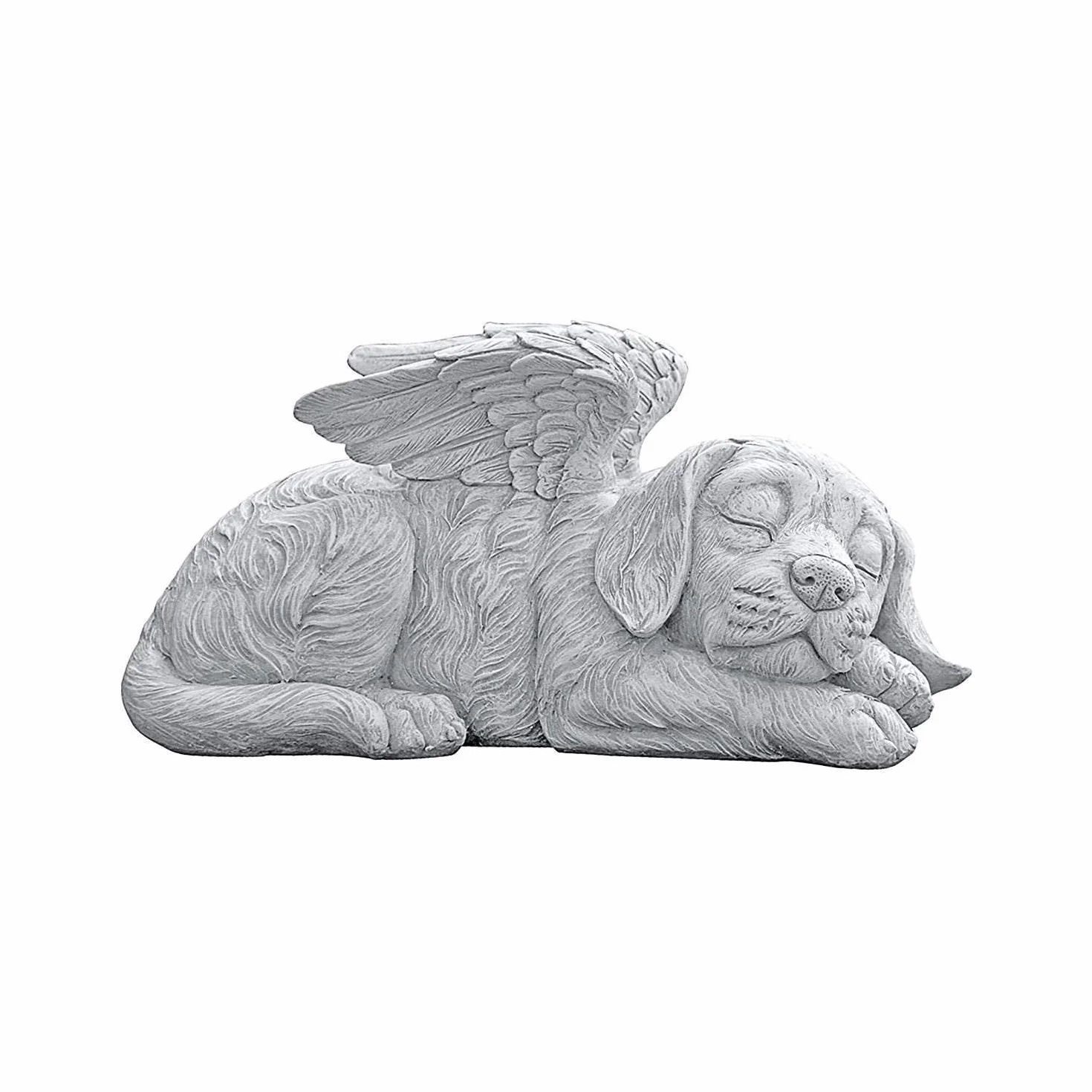 Design Toscano Cani Angeli Statua Tributo Lapide Statua Tributo, poliresina, finitura color pietra, 25,5 cm
