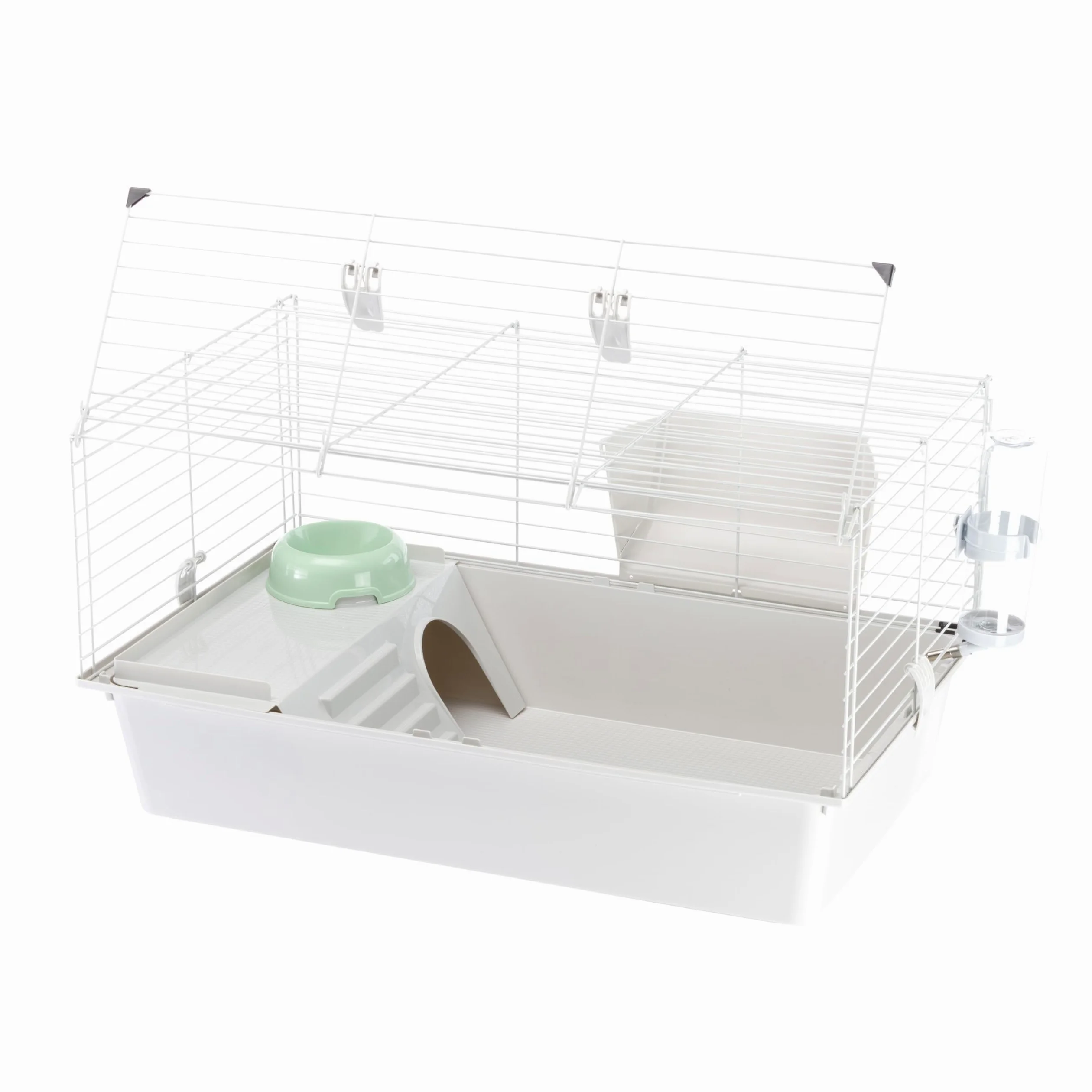 FERPLAST Gabbia Roditori CAVIE 80 per Cavie, Porcellini d'India, in Metallo, Accessori inclusi: Mangiatoia, Beverino, Ciotola, Casetta. 77x48xh42cm