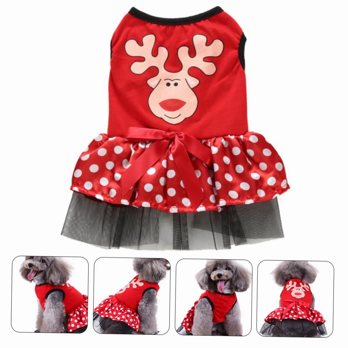 Didiseaon 3 Pz Vestito Natalizio Per Animali Domestici Felpa Con Cappuccio Cane Costume Da Gatto Felpe Per Cani Costume Da Cane Tuta Da Cucciolo Poliestere Impostare Natale
