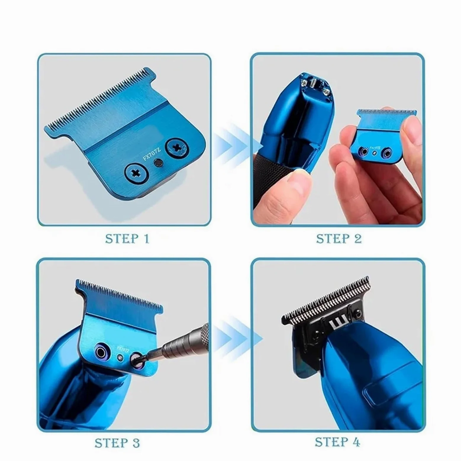 Lame Di Ricambio FX707Z, Compatibili Con BaBylissPRO, FX787 FX726 | Parti blu del tagliacapelli