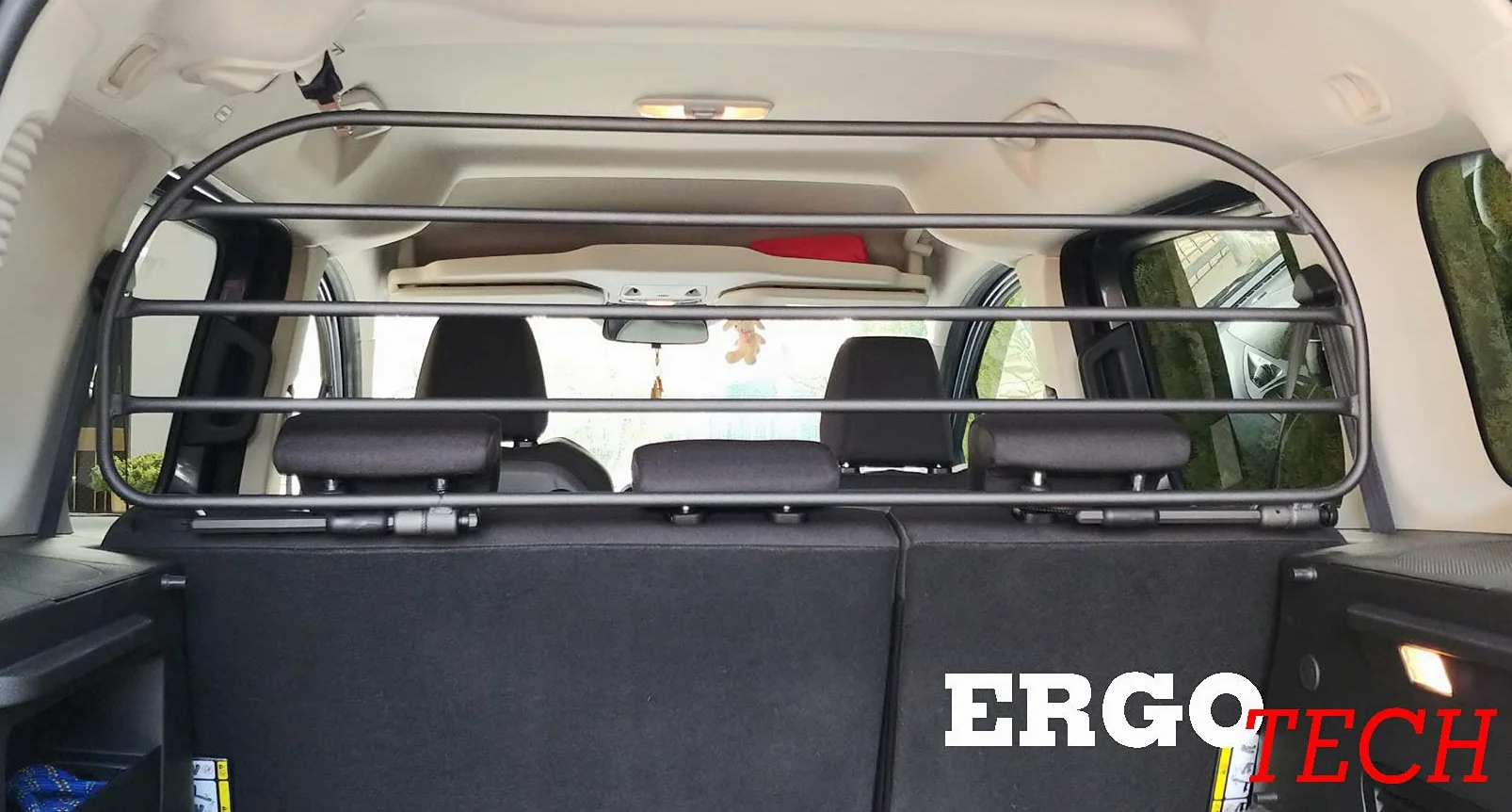 ERGOTECH Divisorio Griglia Divisoria per Ford Tourneo Courier (2015-2023), RDA65HBG-XL, per Trasporto Cani e Bagagli