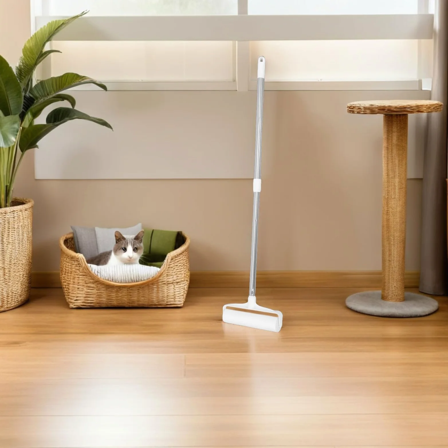DOITOOL Rullo Levapelucchi per Peli di Animali Manico Lungo Ergonomico, Adesivo Potente per Rimozione Peli da Tappeti, Vestiti e Mobili, Set Ricariche per Uso Domestico e Viaggio