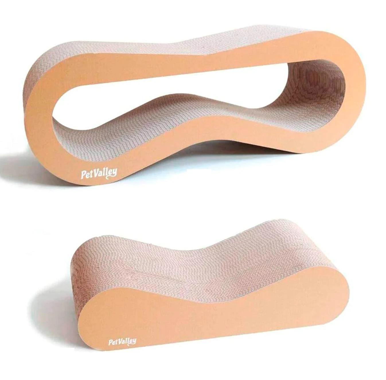 PetValley Tiragraffi per Gatti Kit Cuccia + Grattone Kraft Prodotto di Design in Cartone Ondulato Made in Italy, Ideale Come Cuccia, Palestra e Graffiatoio. 100% Riciclabile