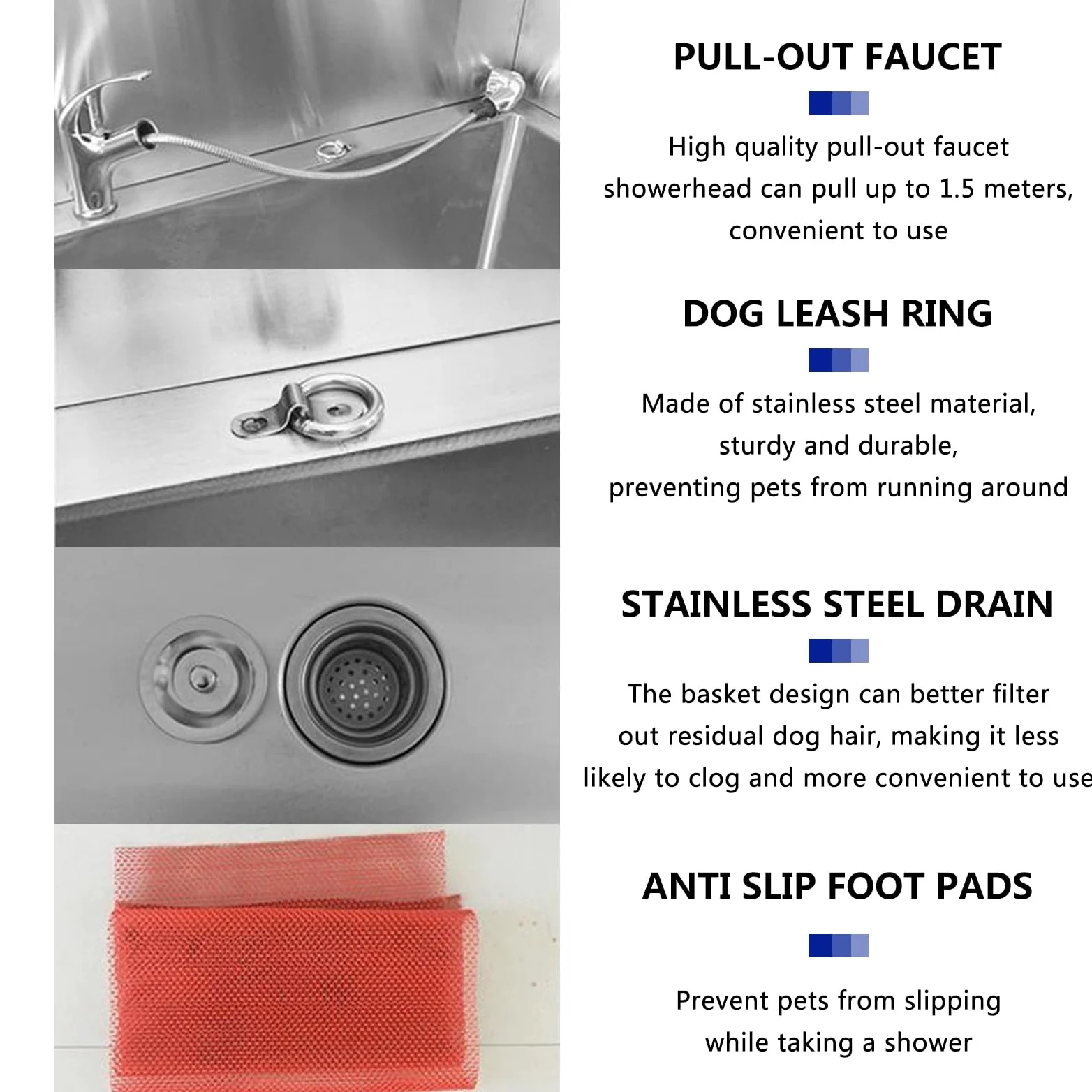 Dog Grooming Vasca da bagno, Pet Dog Grooming Vasca da bagno, Grande Dog Vasca da bagno Cane, Commercial Pet Grooming Vasca da bagno Per la casa, Professionale Acciaio Inox Pet Dog Vasca da bagno(100*