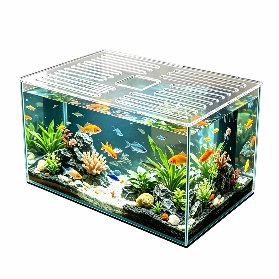 GZHERVICES Copertura Fuga per Acquario (con Fori di Ventilazione), Confezione da 1, Copertura Superiore per Acquario, Coperchio per Acquario, Materiale Trasparente(60x30cm)