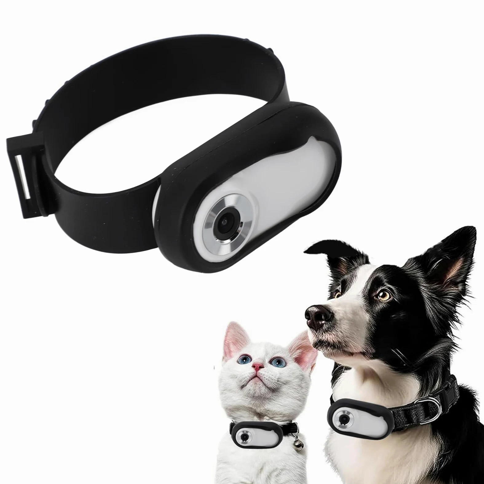 Jectse Telecamera per Collare per Gatti, Telecamere per Animali Domestici Grandangolari da 170°, Mini Action Camera per Registrazioni Video, Telecamera per Piccoli Animali Domestici