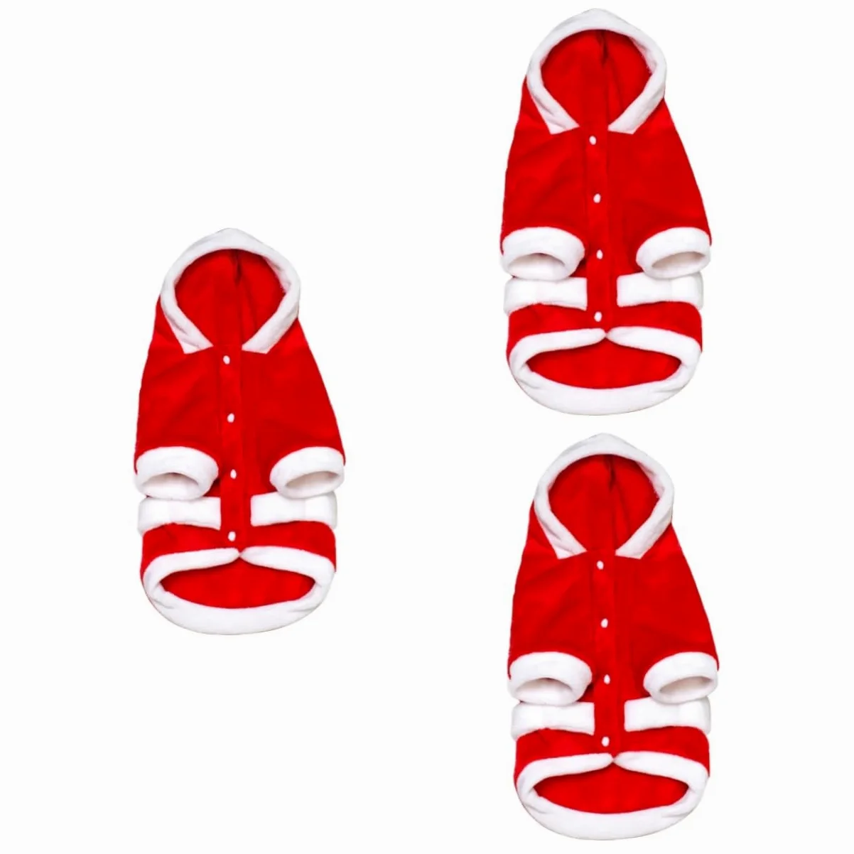 HMJGDHX 3 Pezzi Cappotto Natalizio in Flanella per Cani Abbigliamento Invernale Caldo con Cappuccio per Animali Domestici per Cani Vestito da Festa di Natale