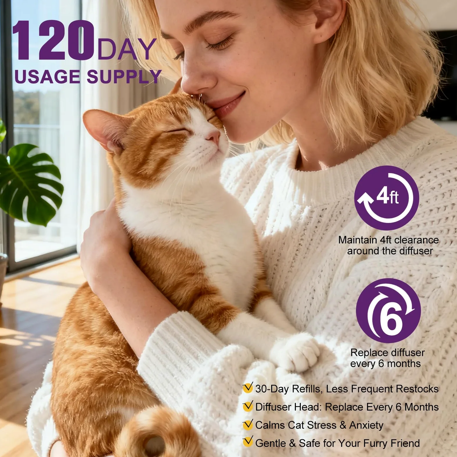 Kit Diffusore di Feromoni Calmanti per Gatti – 2 Diffusori + 4 Ricariche, Riduce l'Ansia e l'Urminazione Inappropriata, Ideale per Traslochi, Temporali e Nuovi Ambienti, Blu | Formula sicura e naturale, senza farmaci Riproduce feromoni calmanti della madr