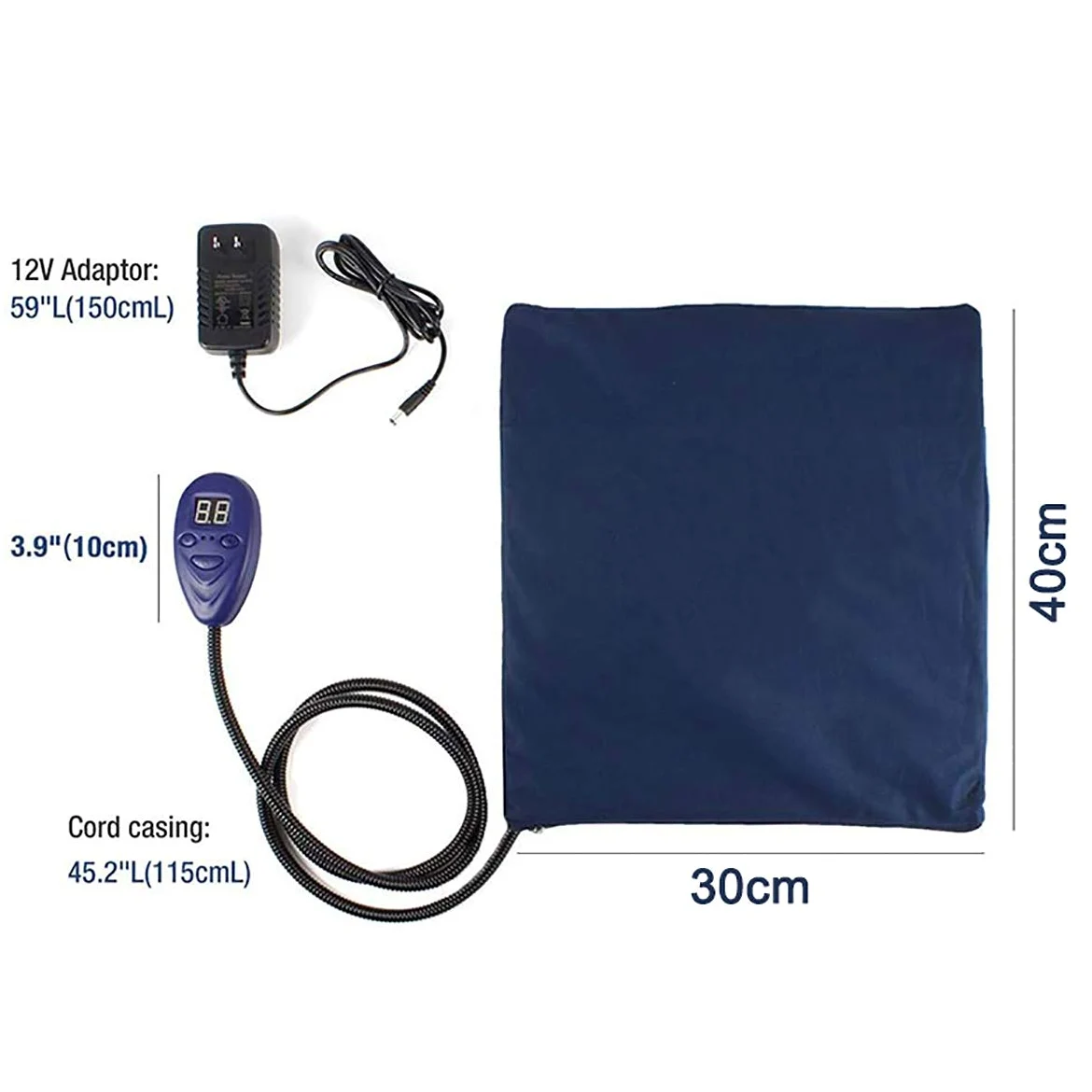 SagaSave - Cuscino riscaldante per animali domestici, temperatura costante 25-55 gradi, per cani, gatti, impermeabile, rivestimento rimovibile, per neonati, cani anziani, gattini, 40 cm x 30 cm