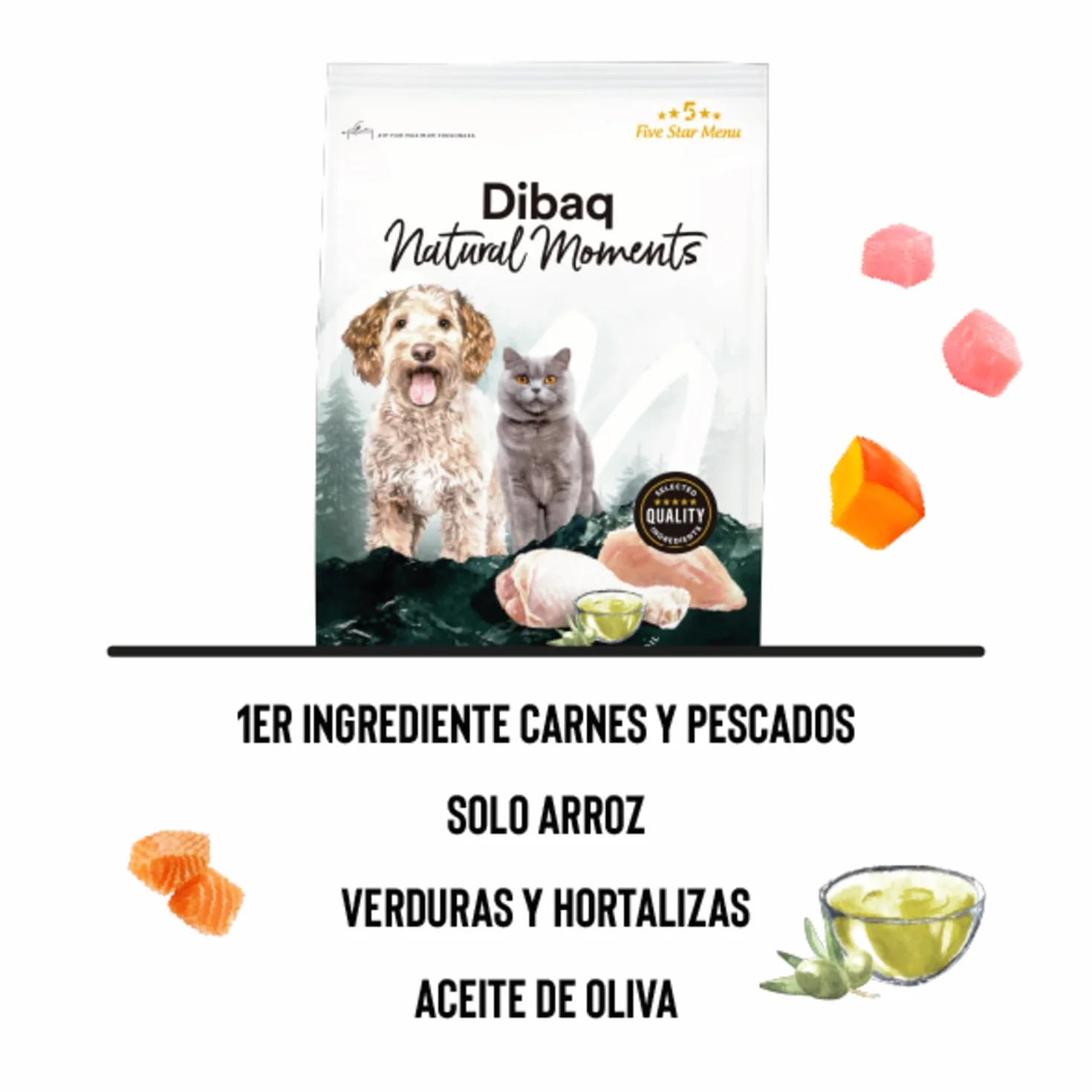 Dibaq Natural Moments Dietetic. Cibo completo naturale per cani adulti in sovrappeso. 15 kg.