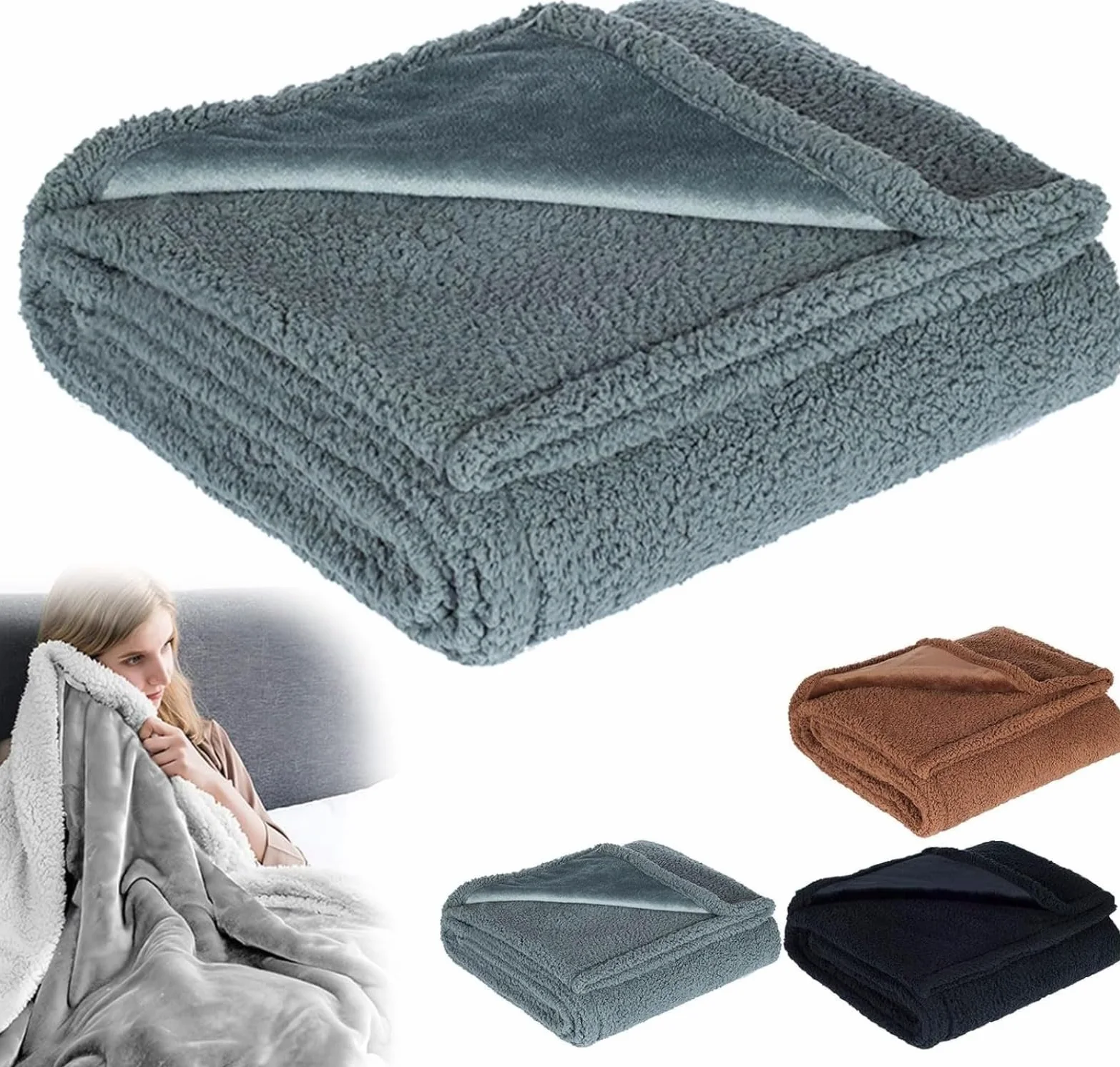 The Waterproof Blanket, Love Blankets for Couples Waterproof, Double-Sided Fluffy Soft Cozy Waterproof Blanket, Fleece Blanket for Furniture Protector, Pet Blanket for Dog Cat