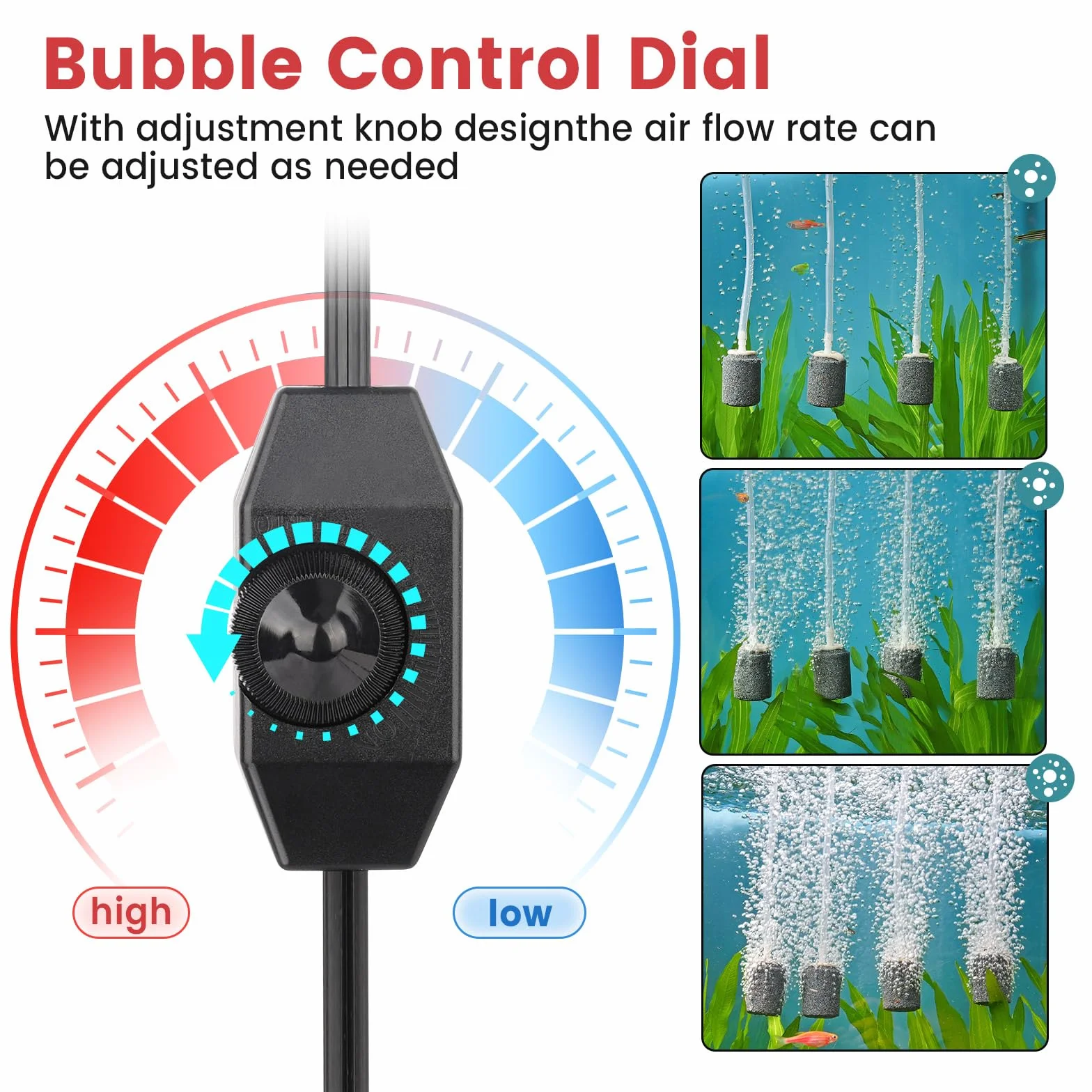 hygger Aeratore per Acquario,10W Ossigenatore per Acquario,870 LPH Powerful 4 Outlets Fish Tank Air Pump Up to 2200L Aquariums