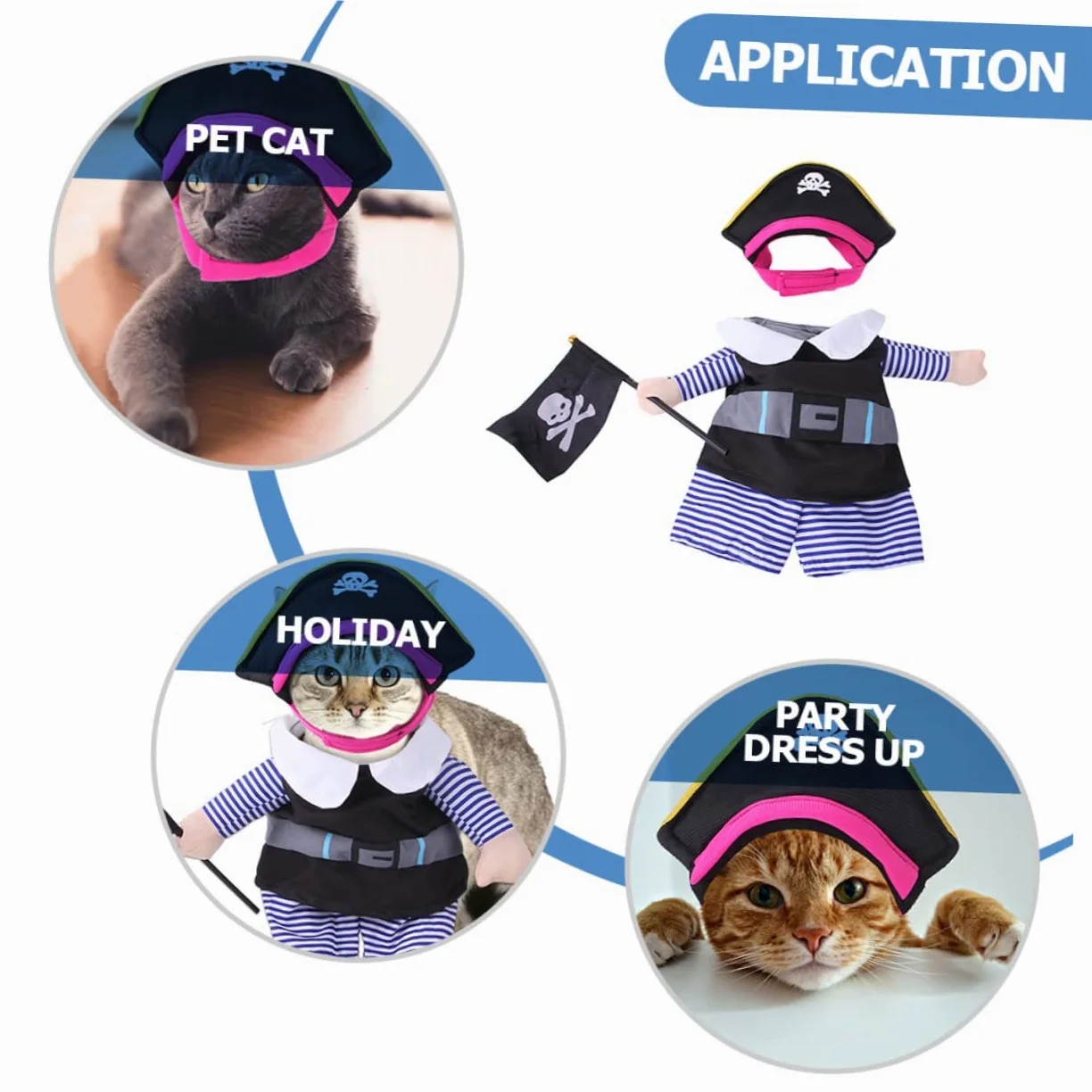 BESPORTBLE 5 Set Pet Costume Di Trasformazione Piccolo Cane Pigiama Costumi Del Cane Vestiti Del Gattino Bel Cappello Gatto Divertente Gatto Costumi Da Pirata Interessante Cappello