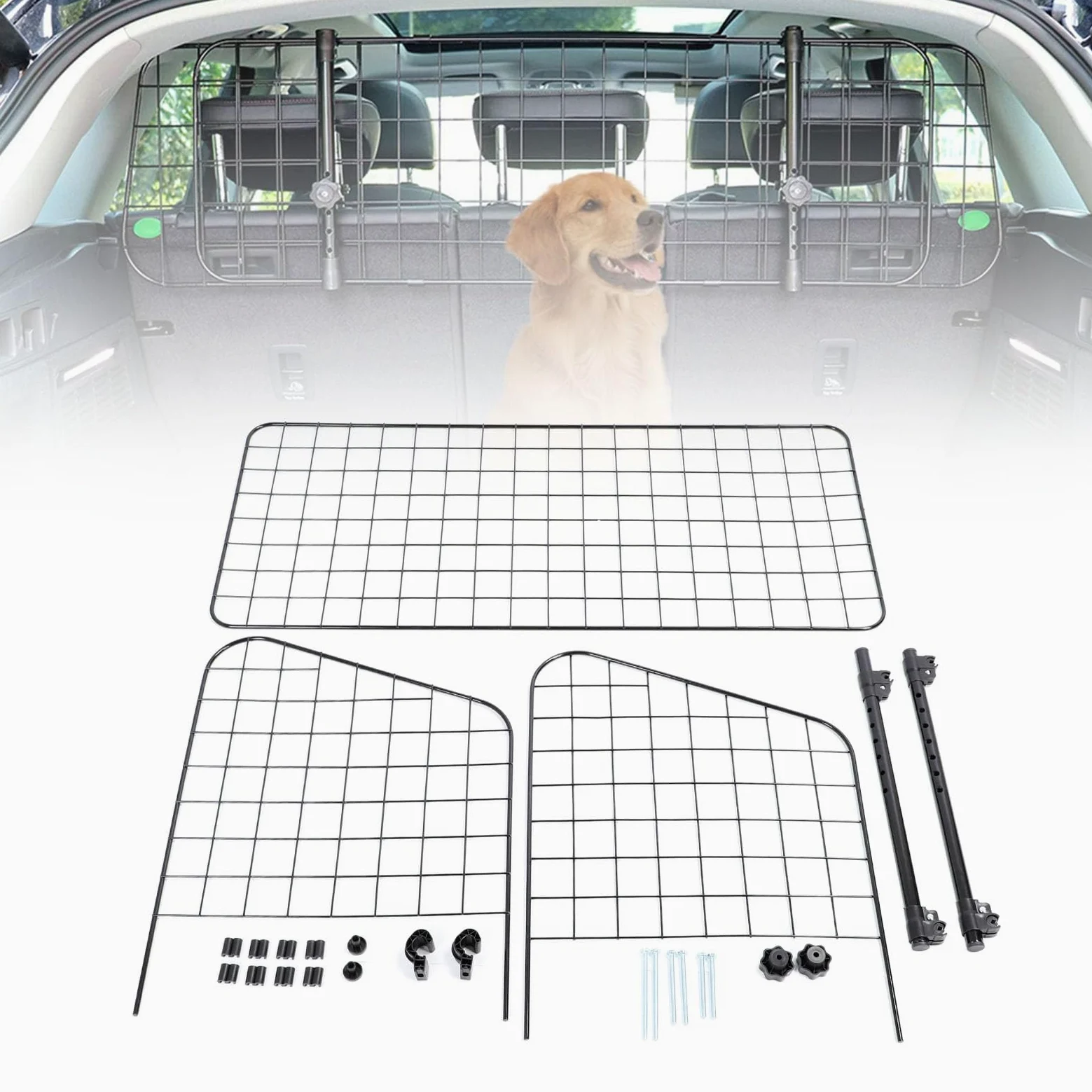 Barriera per cani regolabile cancello divisore animale pesante rete cane universale per veicoli SUV camion