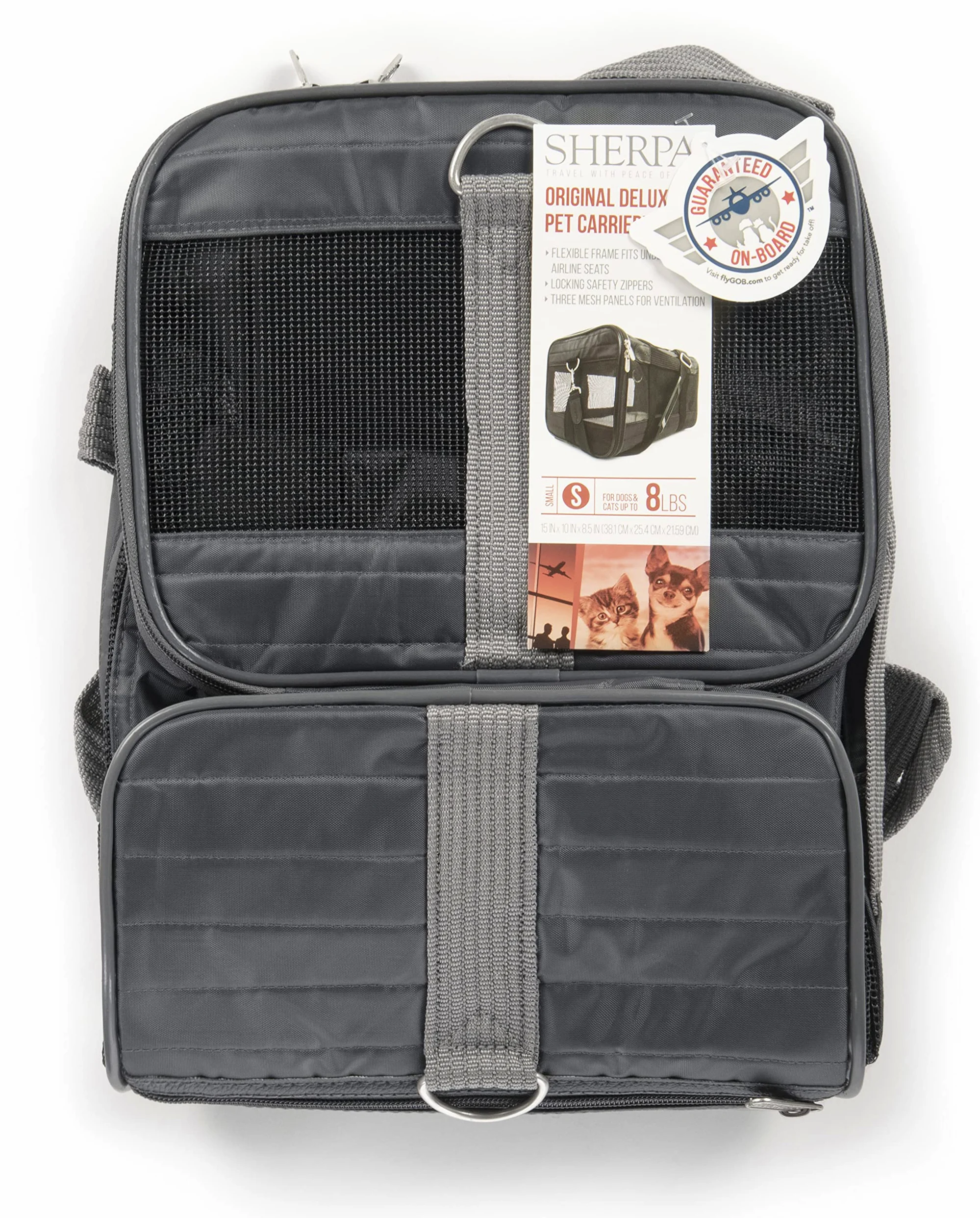 Sherpa Genuine Deluxe Pet Carrier – Compagnia Aerea Approvato e garantito a Bordo – Grigio Antracite, Piccolo