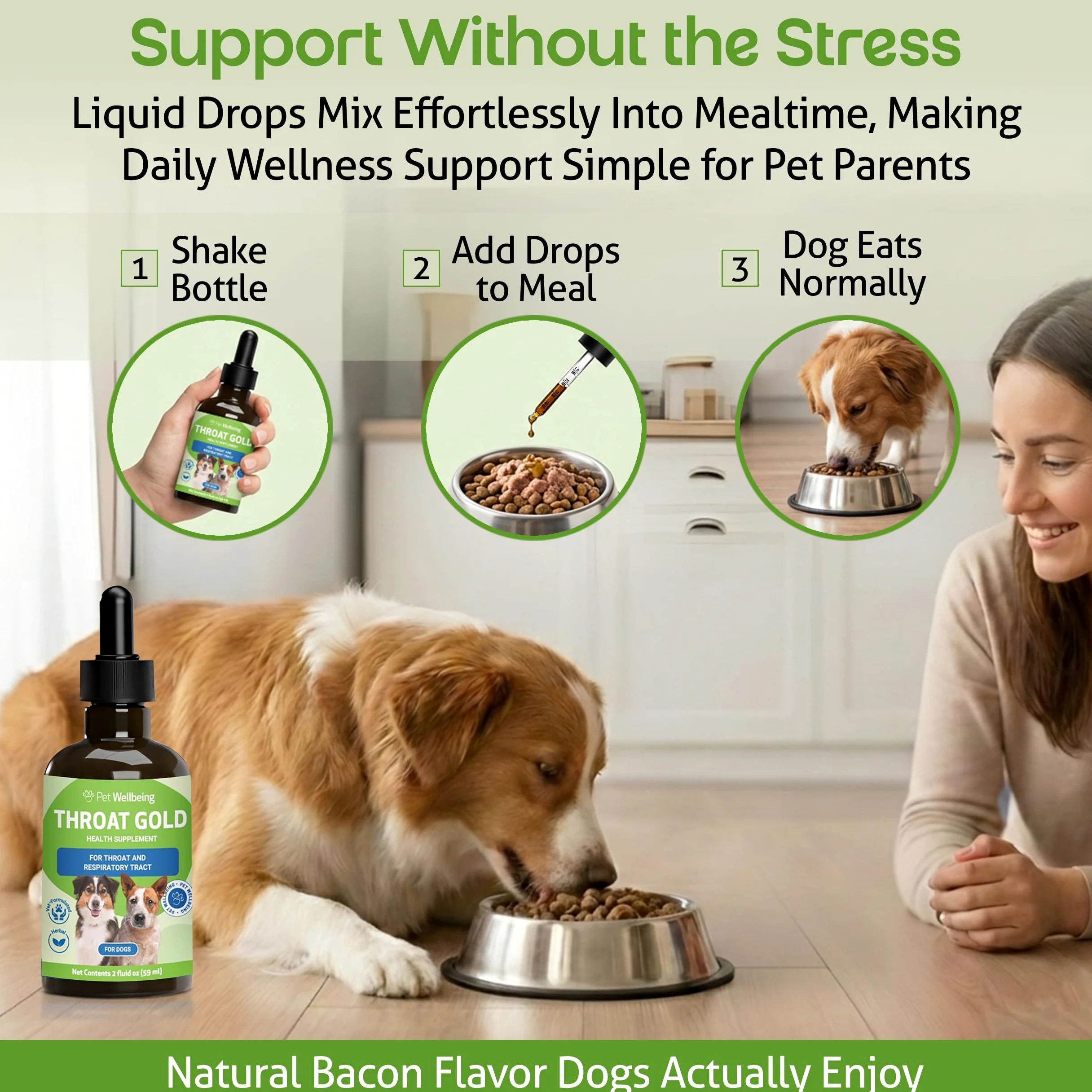 Pet Wellbeing Oro Gola per I Cani - La Tosse A Base di Erbe Naturali, La Gola E Il Supporto Respiratorio per I Cani -