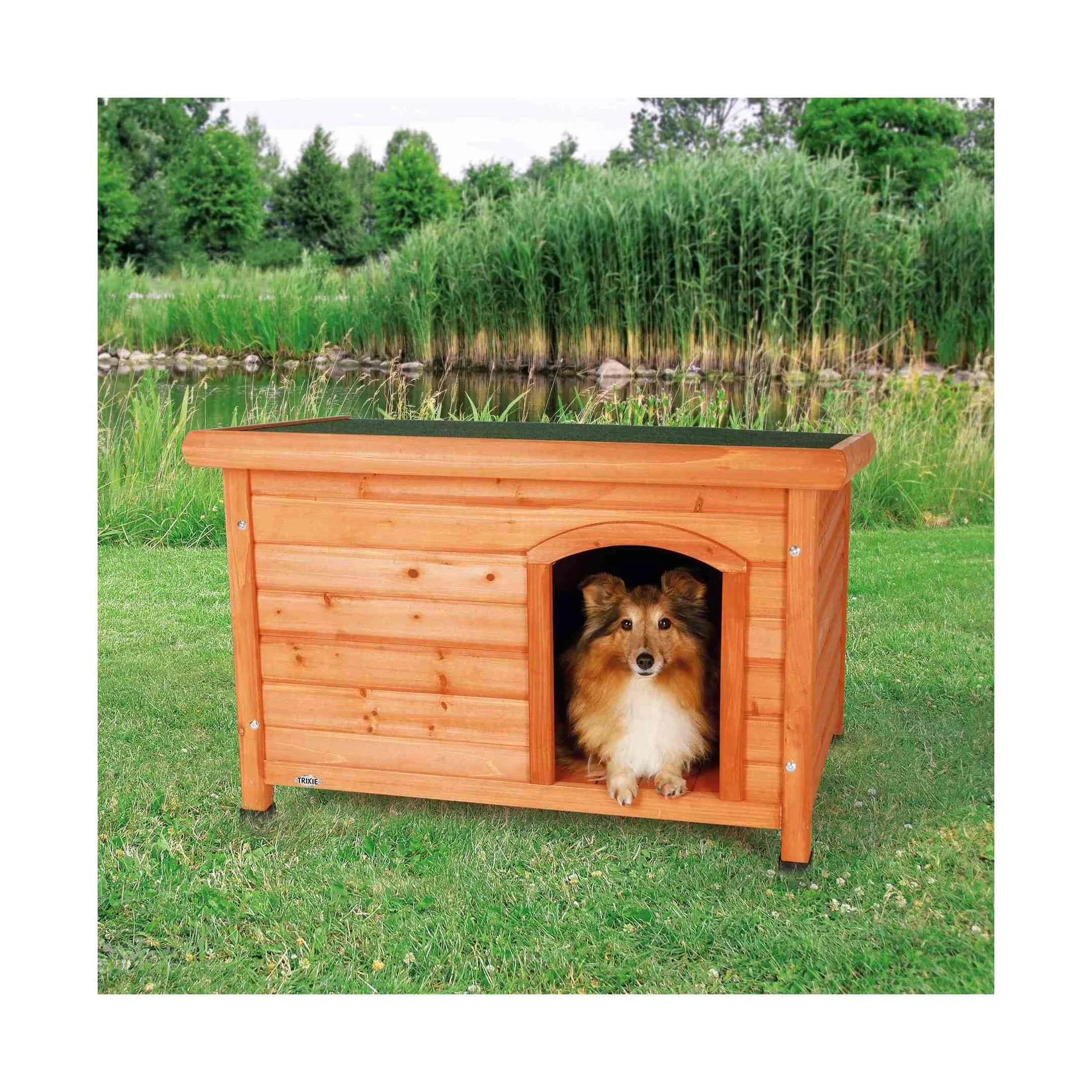 Trixie 39553 Canile a tetto piatto Natura, S-M: 85 × 58 × 60 cm