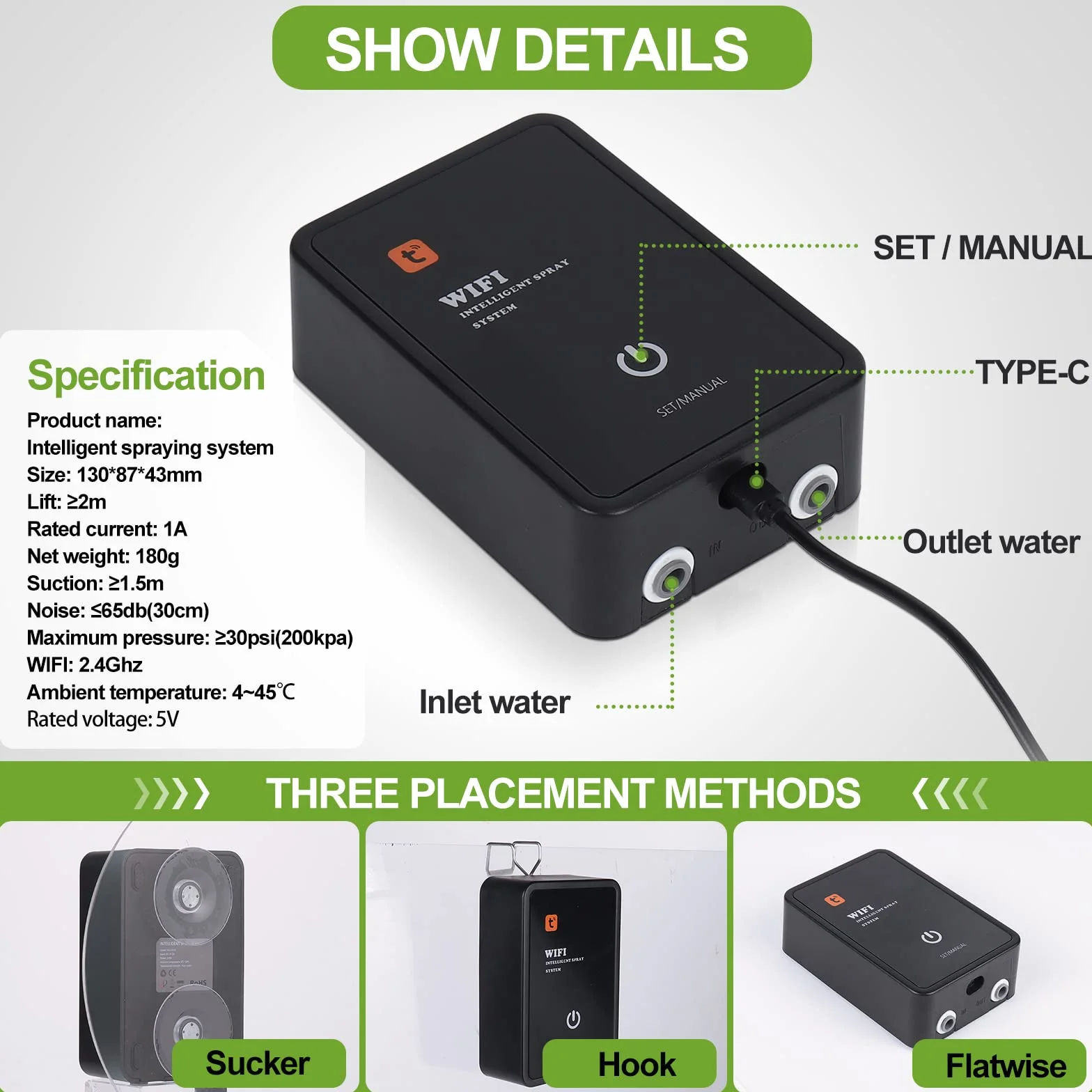 Diealles Shine Sistema di Nebulizzazione per Rettili, Umidificatore per Rettili Automatico, Umidificatore per Terrari con Fogger Nebbia Sprinkler Regolabile per Foresta Pluviale