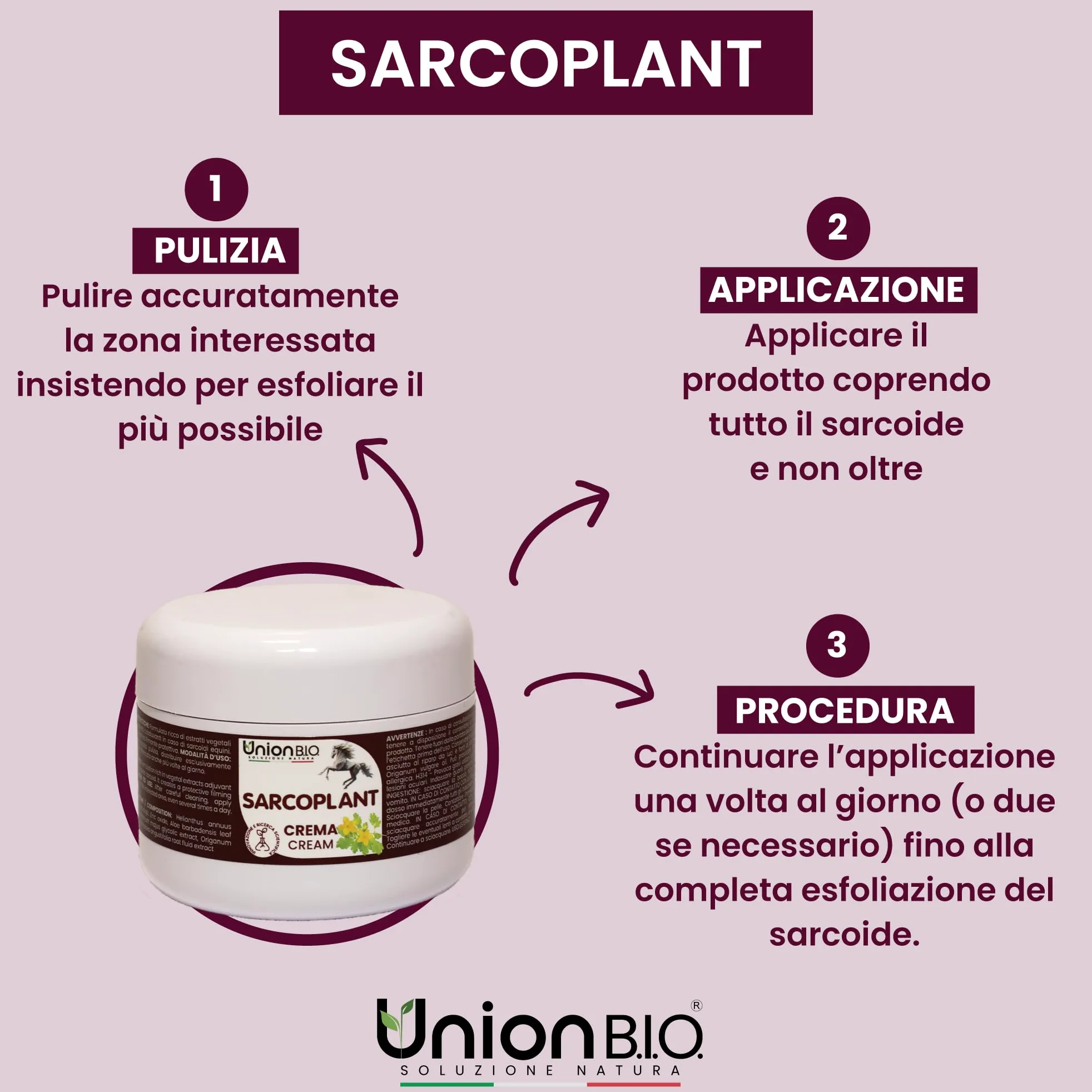 UNION B.I.O. SOLUZIONE NATURA SARCOPLANT Crema Protettiva per Sarcoidi Equini 50ml