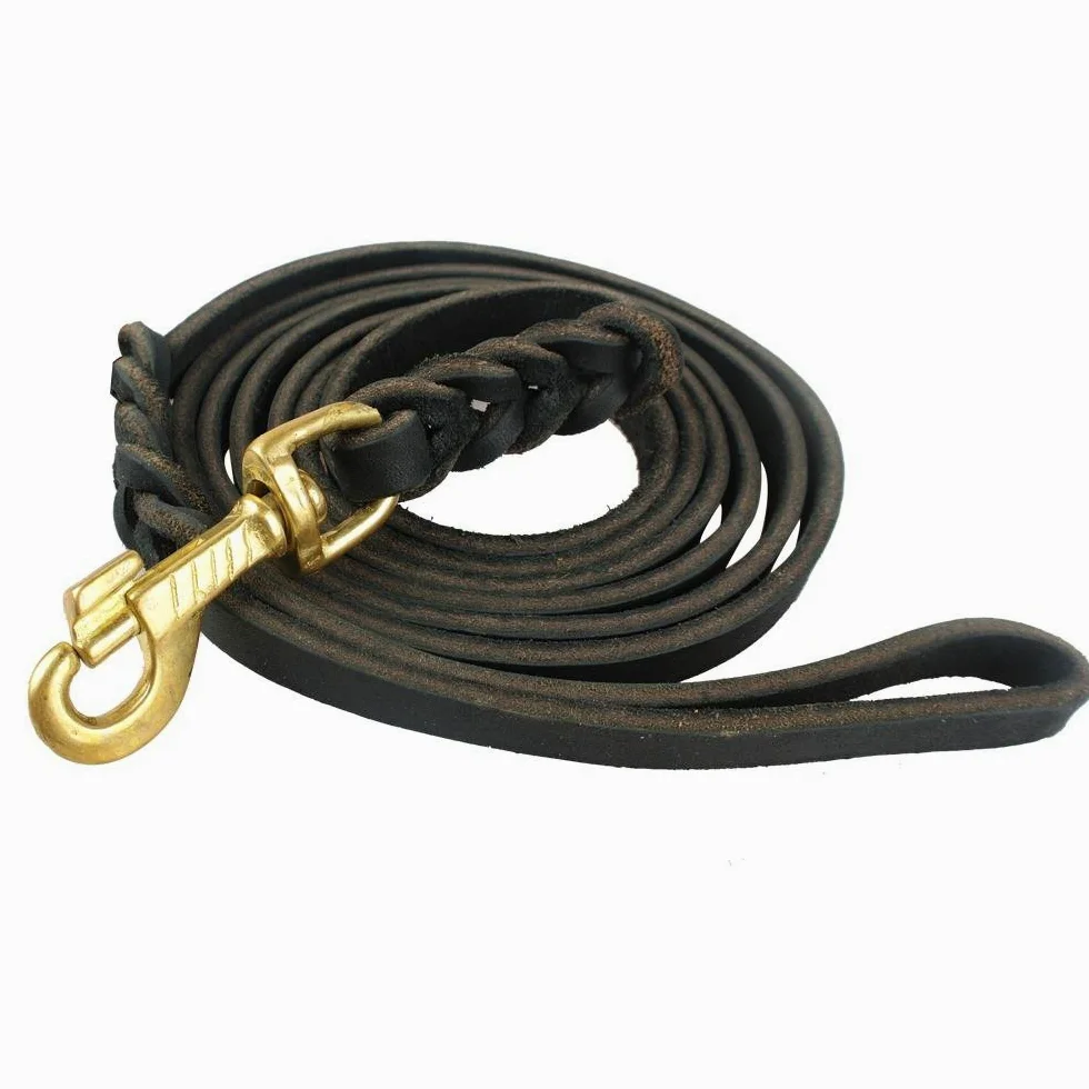 Guinzaglio per cani in pelle Guinzaglio per cani Guinzagli lunghi intrecciati Pet Walking Training Guinzagli per cani di taglia media 1 Pz Nero 220 CM