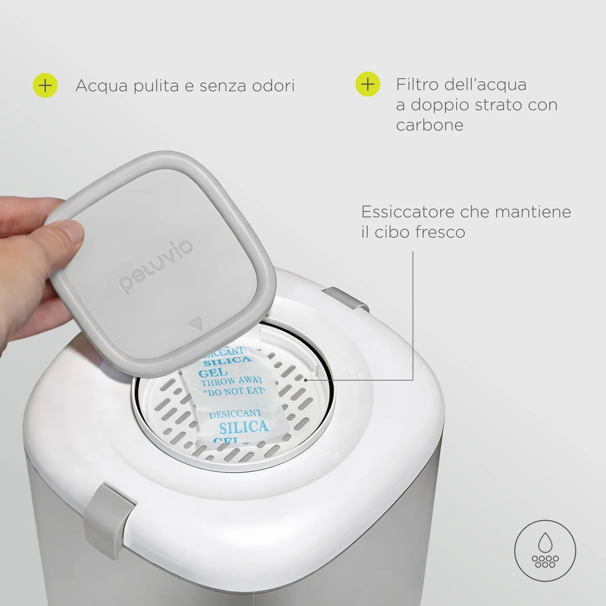 FEAST Distributore Automatico Cibo Gatti con WiFi e Videocamera, Dispenser Crocchette Gatto 4,5 L con Ciotola, Porzioni Programmate, Fontana 2,5 L, Distributore Automatico Cibo Cani (Bianco)