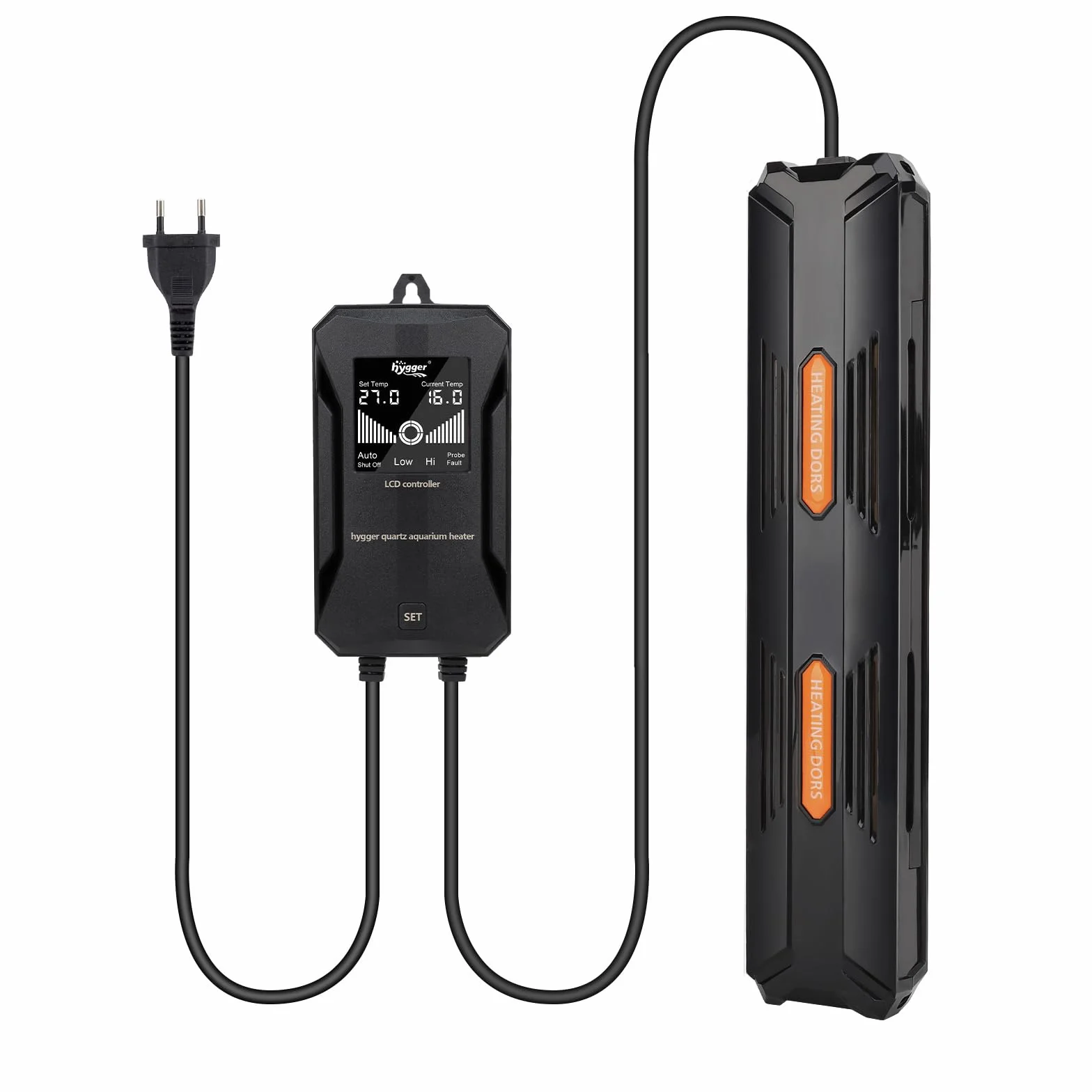 hygger Riscaldamento per Acquario, Riscaldatore per Acquario da 100W Temperatura Regolabile con LCD Esterni Regolatore Digitale di Temperatura per Serbatoio da 100-200L