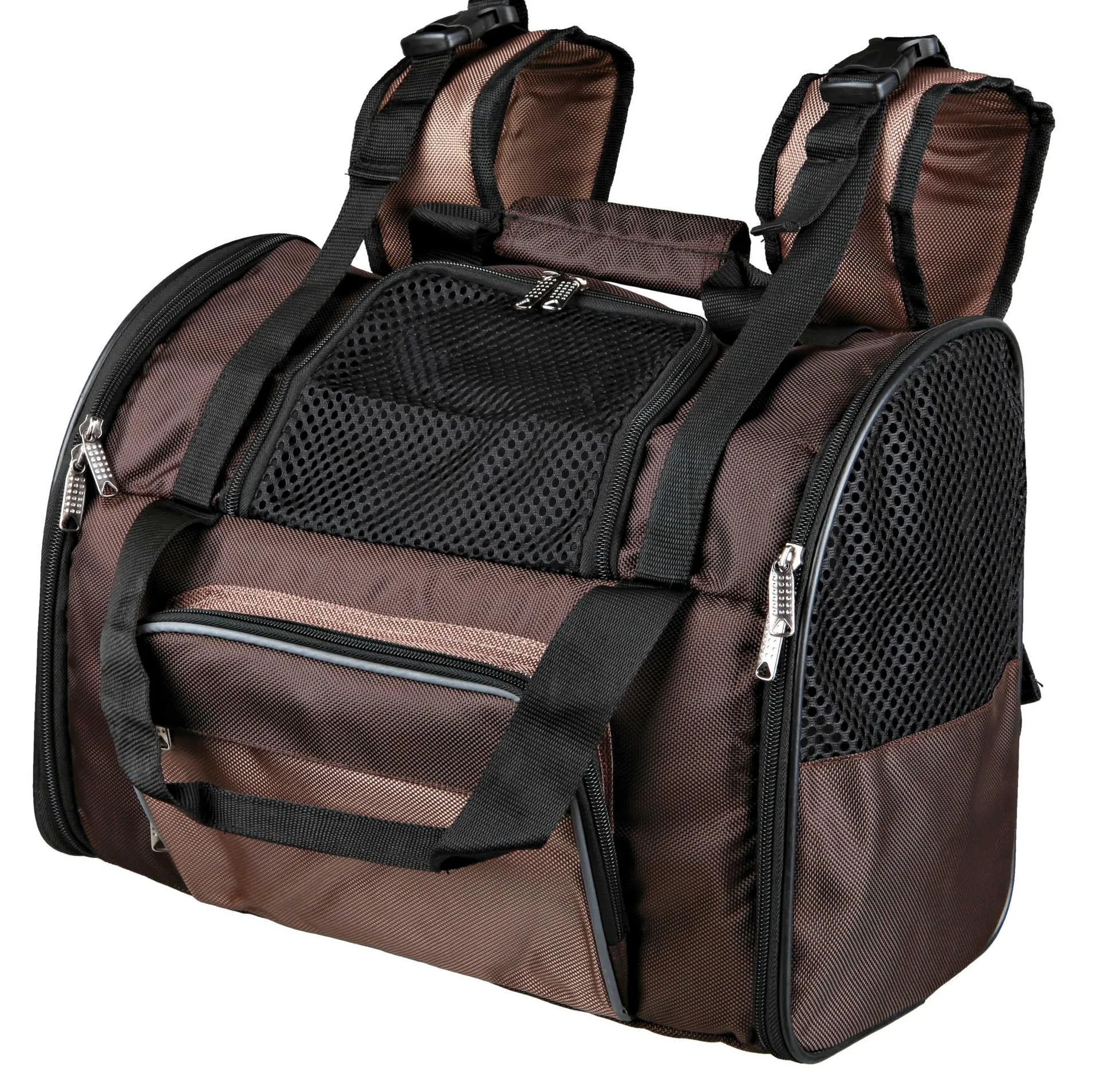 TRIXIE 28871 Deluxe Zaino per trasporto cane/gatto, Marrone / Beige, 41 x 30 x 21 cm