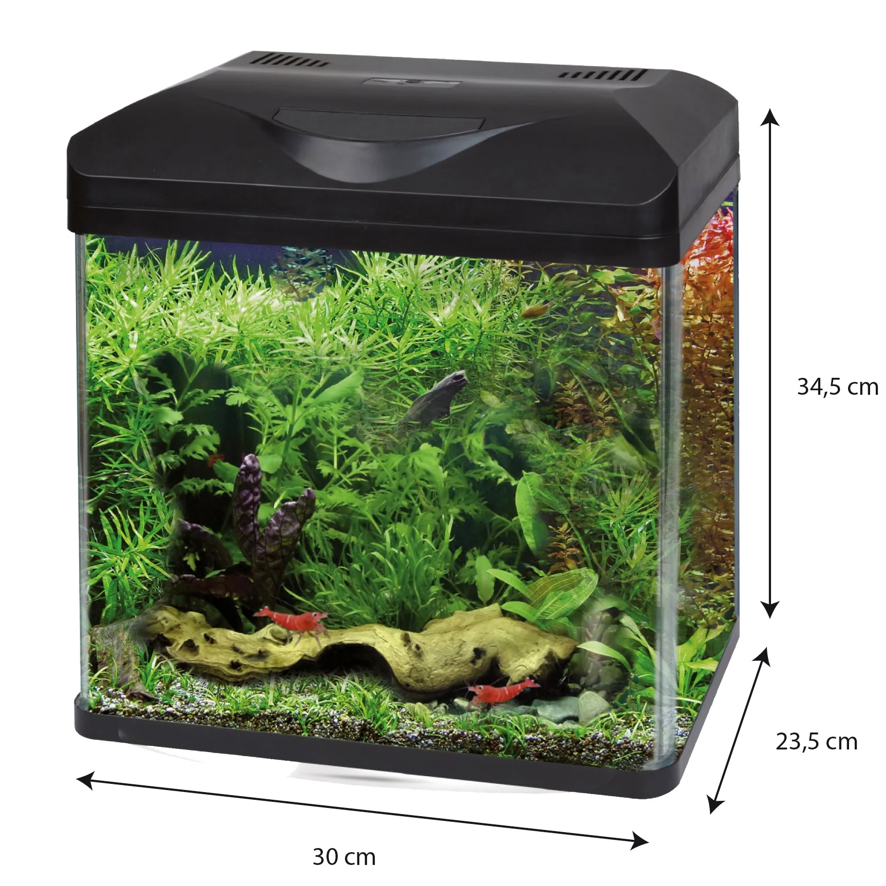 Amtra A2001616 Wave Laguna Led 30 Acquario, Capacità 18 L, 30 x 23.5 x 34.5 cm, Nero