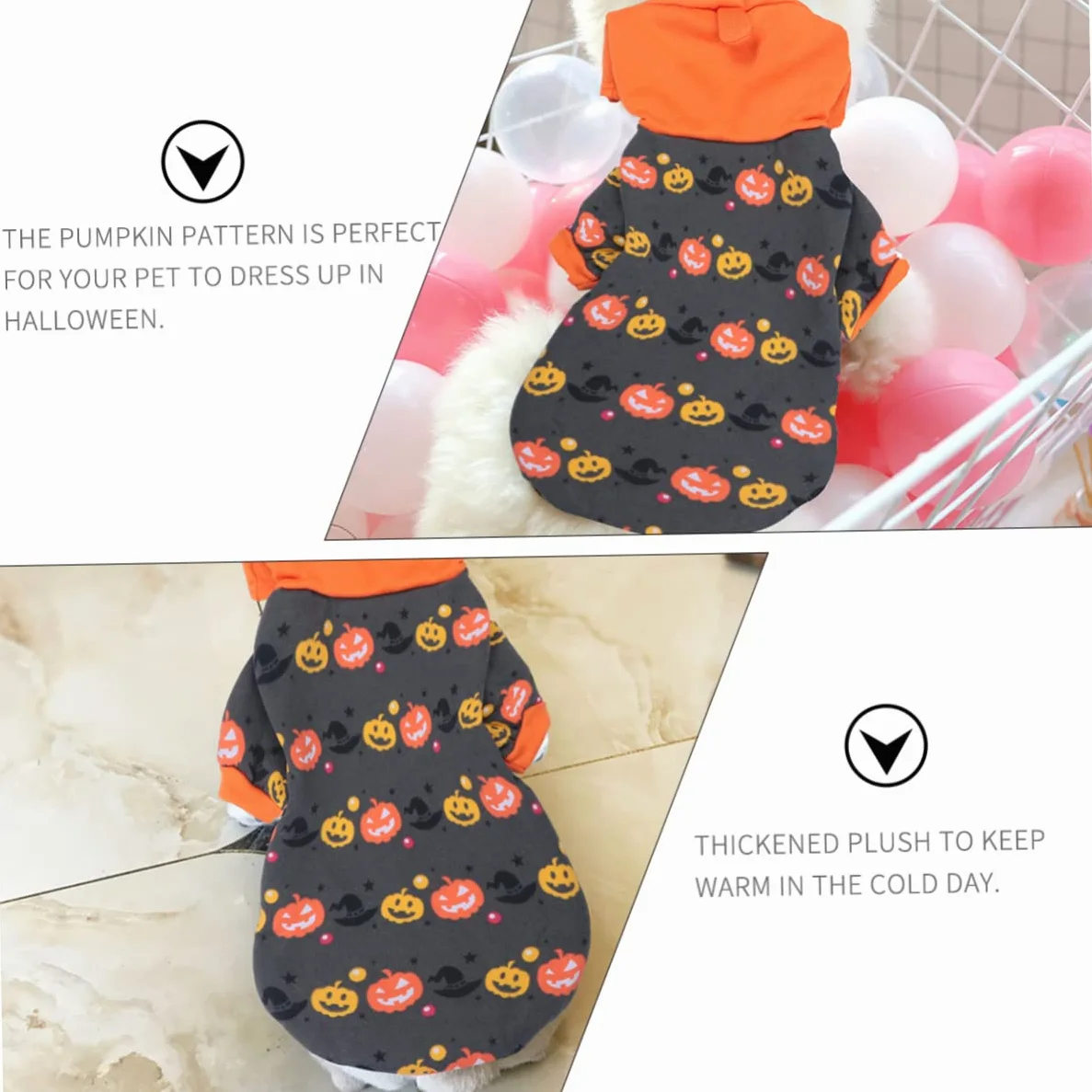 Didiseaon 3 Pz felpa di halloween per cani da compagnia felpa con cappuccio alla moda vestiti per cani di piccola taglia costume da compagnia vestiti divertenti da cucciolo
