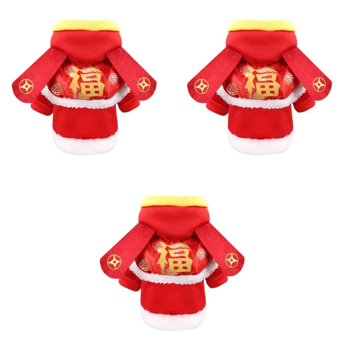 FRCOLOR 3 Pz Abbigliamento Invernale Vestiti Cappotti Per Cani Per L'inverno Costume Da Compagnia Di Capodanno Costume Capodanno Cinese Per Cani Creativo Cane Cappotto Invernale Cucciolo