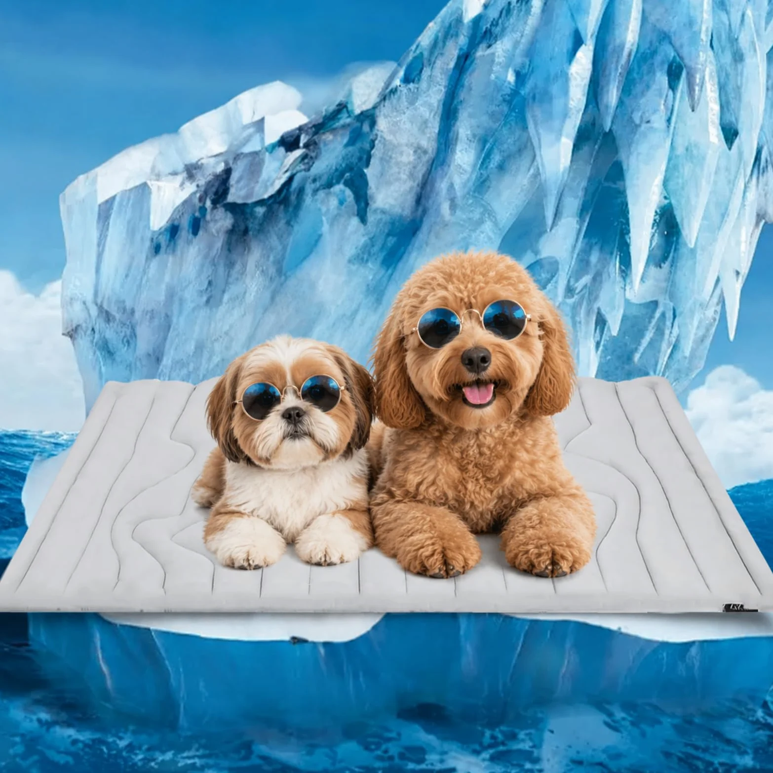 Kobolaf Tappetino Refrigerante Cani Reversibile per Tutte le Stagioni (M-91 * 58 cm)