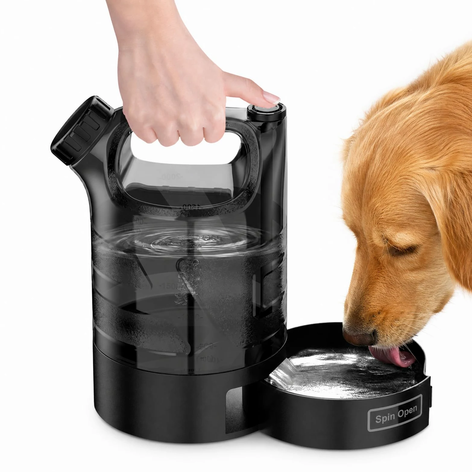 Borraccia per cani da 2500 ml, portatile, XXL, grande | Dispenser per acqua per cani da campeggio, a prova di perdite, per vacanze, escursioni, viaggi, appartamento